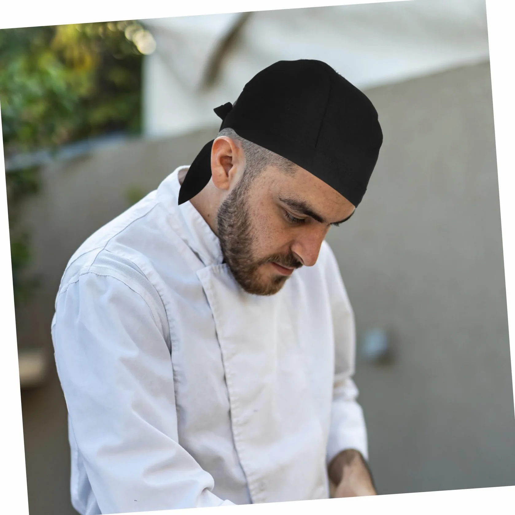 6 Gorros de Chef Negros de Algodón Cómodos y Ajustables para Cocina Profesional en Restaurante y Cafetería