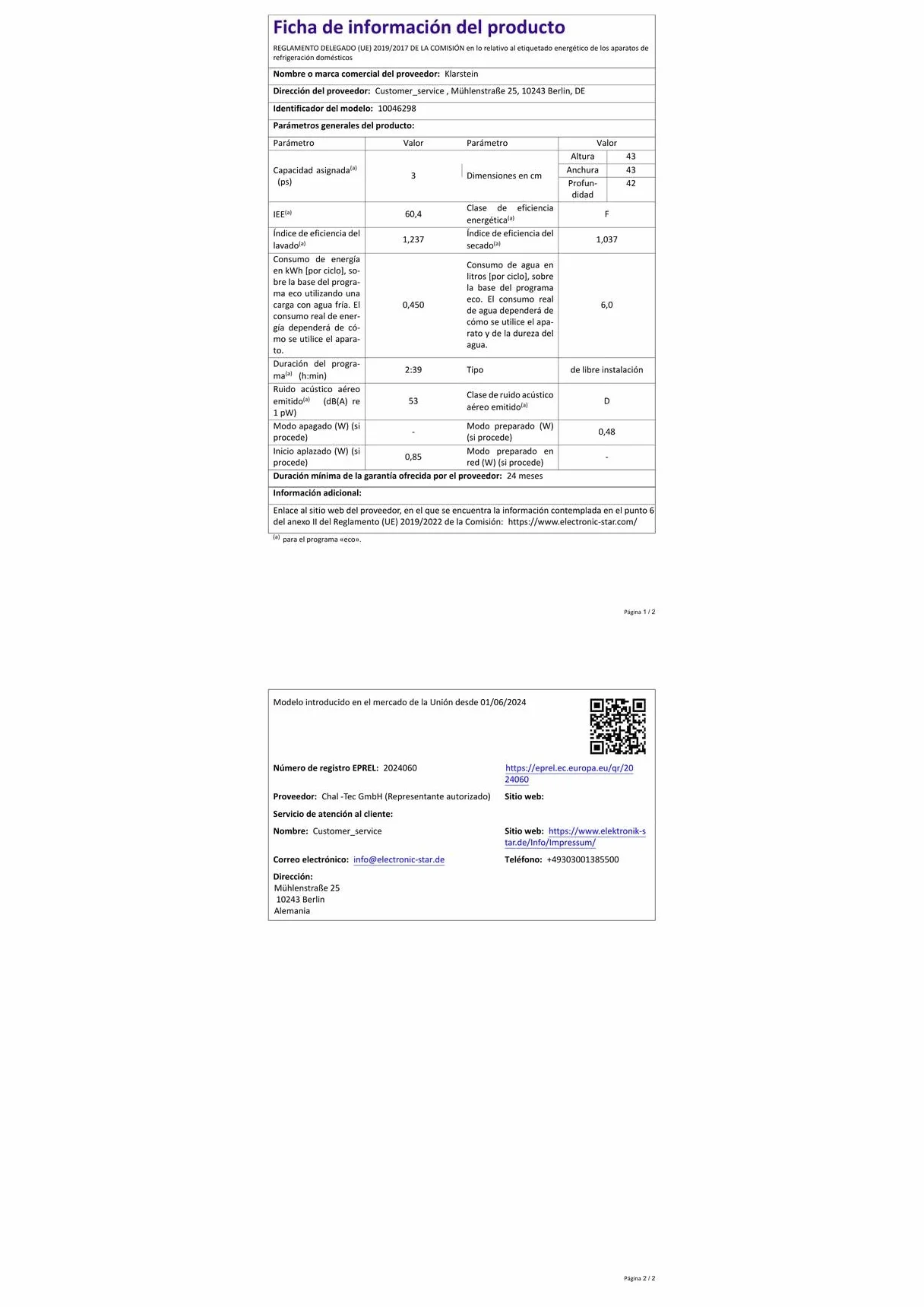 Klarstein SilentScrub lavavajillas encimera portátil compacto 3 cubiertos 7 programas pantalla táctil 55 dB