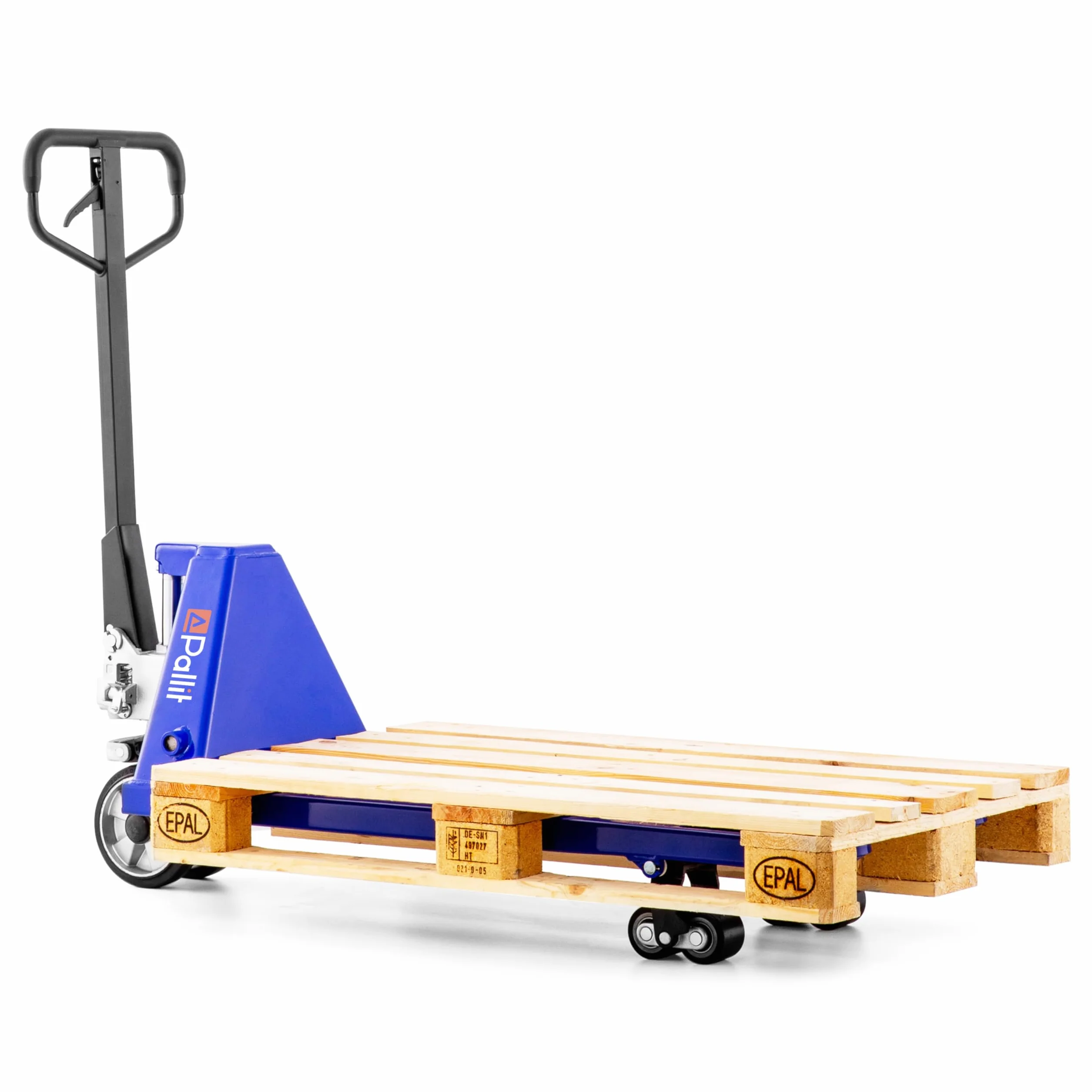 Transpaleta manual corta COMPACT-R | 2,5 t/2500 kg Capacidad de carga | 800 mm Longitud de la horquilla | Ruedas de Goma | Europalets