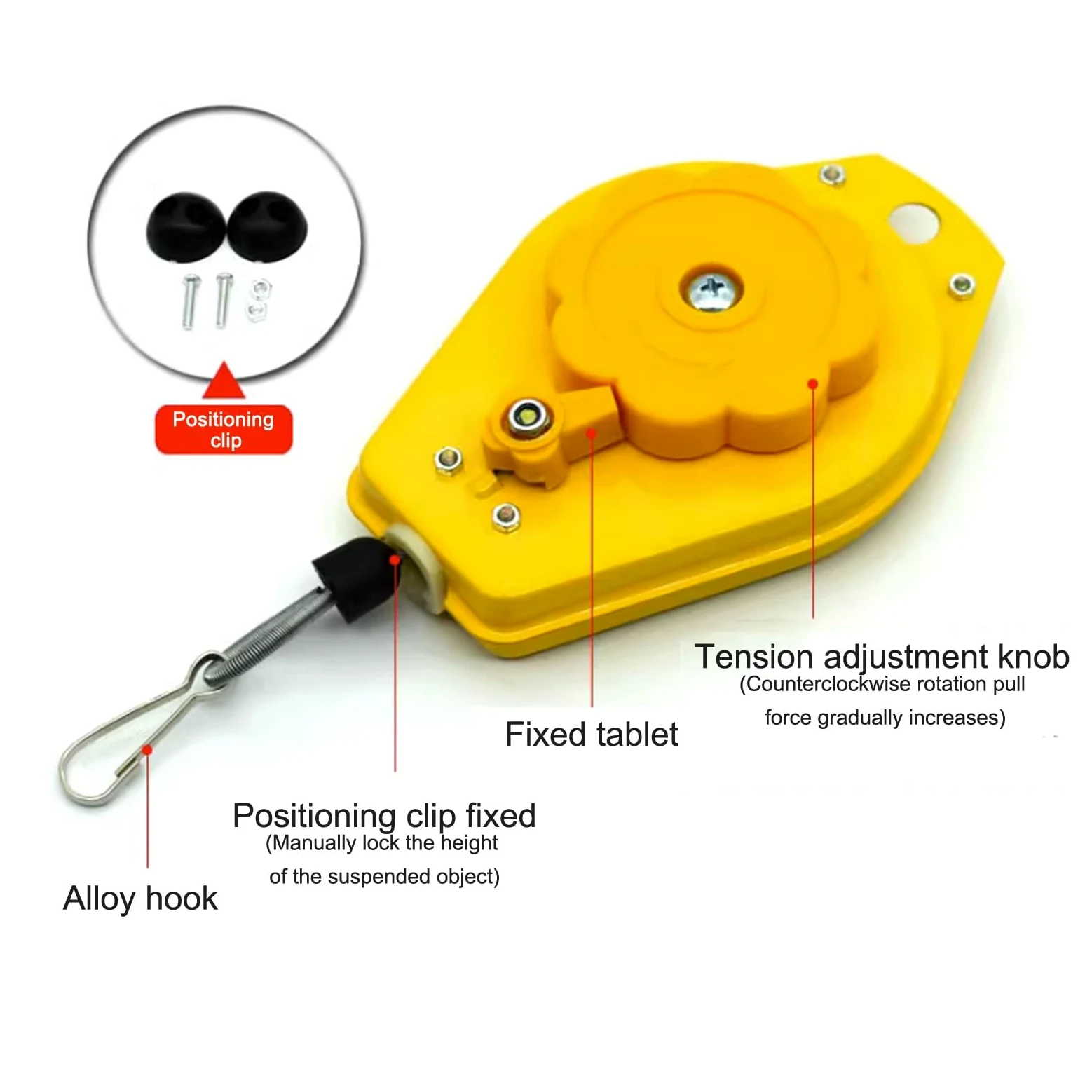 Equilibrador de resorte, Evite caídas, reduzca la fatiga de manera segura, for colgar herramienta for mantener el equipo estable(0.6 2kg)
