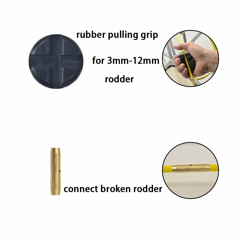 150 m de cinta para pescado de fibra de vidrio, 6 mm x 150 m, tubo con mango de goma