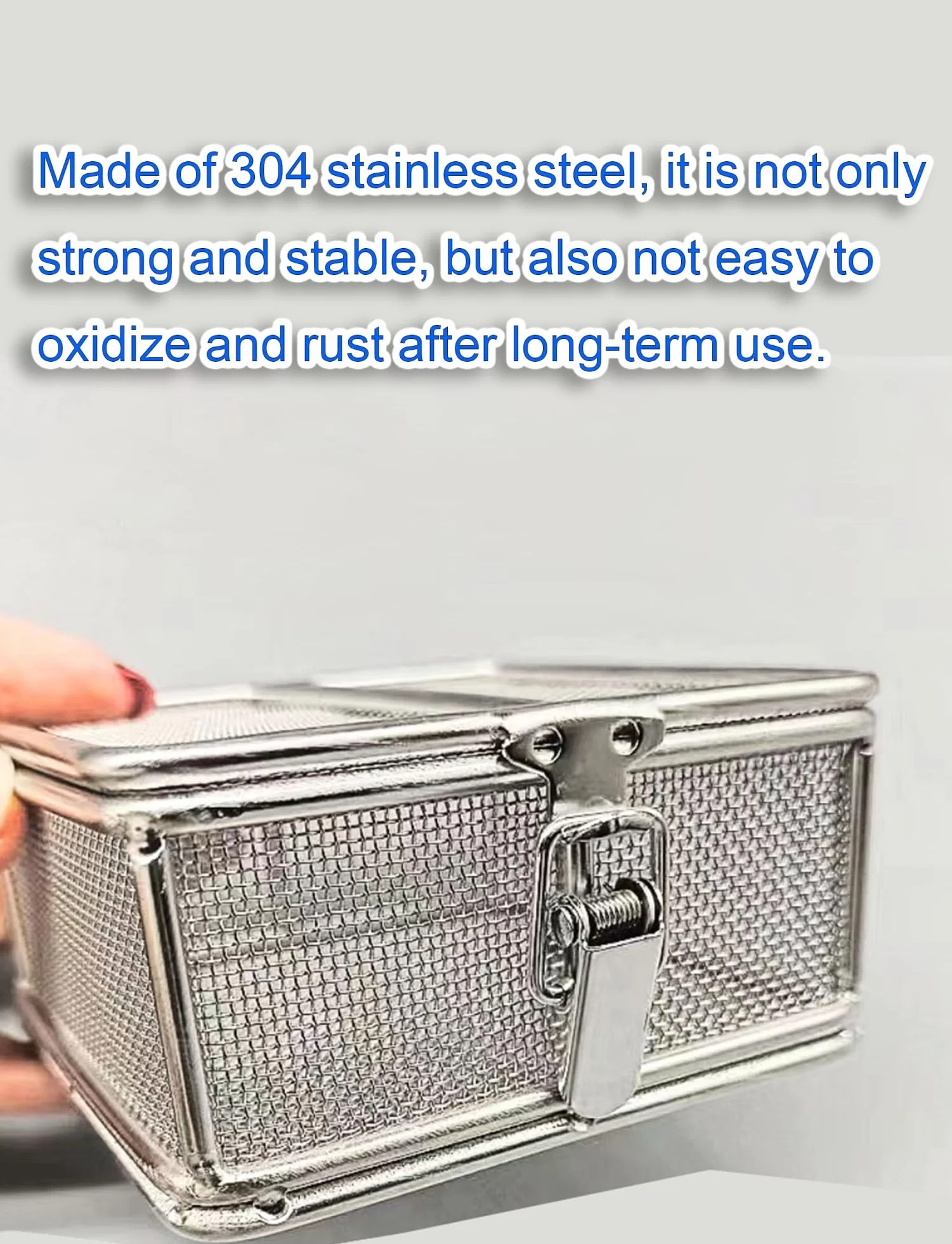 Cesta de esterilización, bandeja de malla de acero inoxidable 304 para instrumentos médicos, ideal para hospitales y clínicas