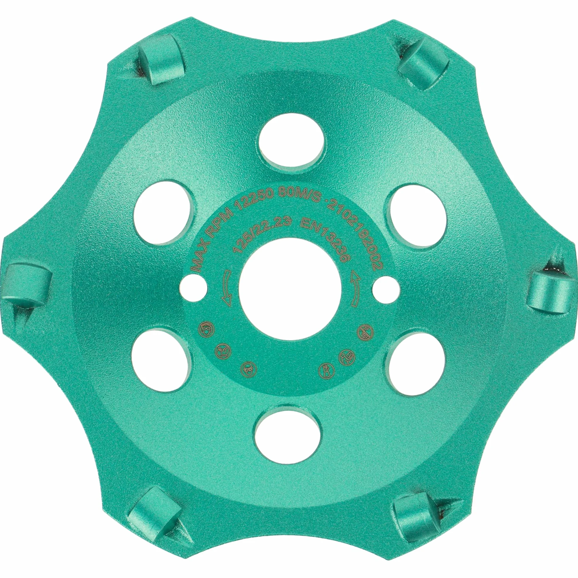PRODIAMANT Muela de copa de diamante PCD premium 125/22,2 6 segmentos verde PDX829.793