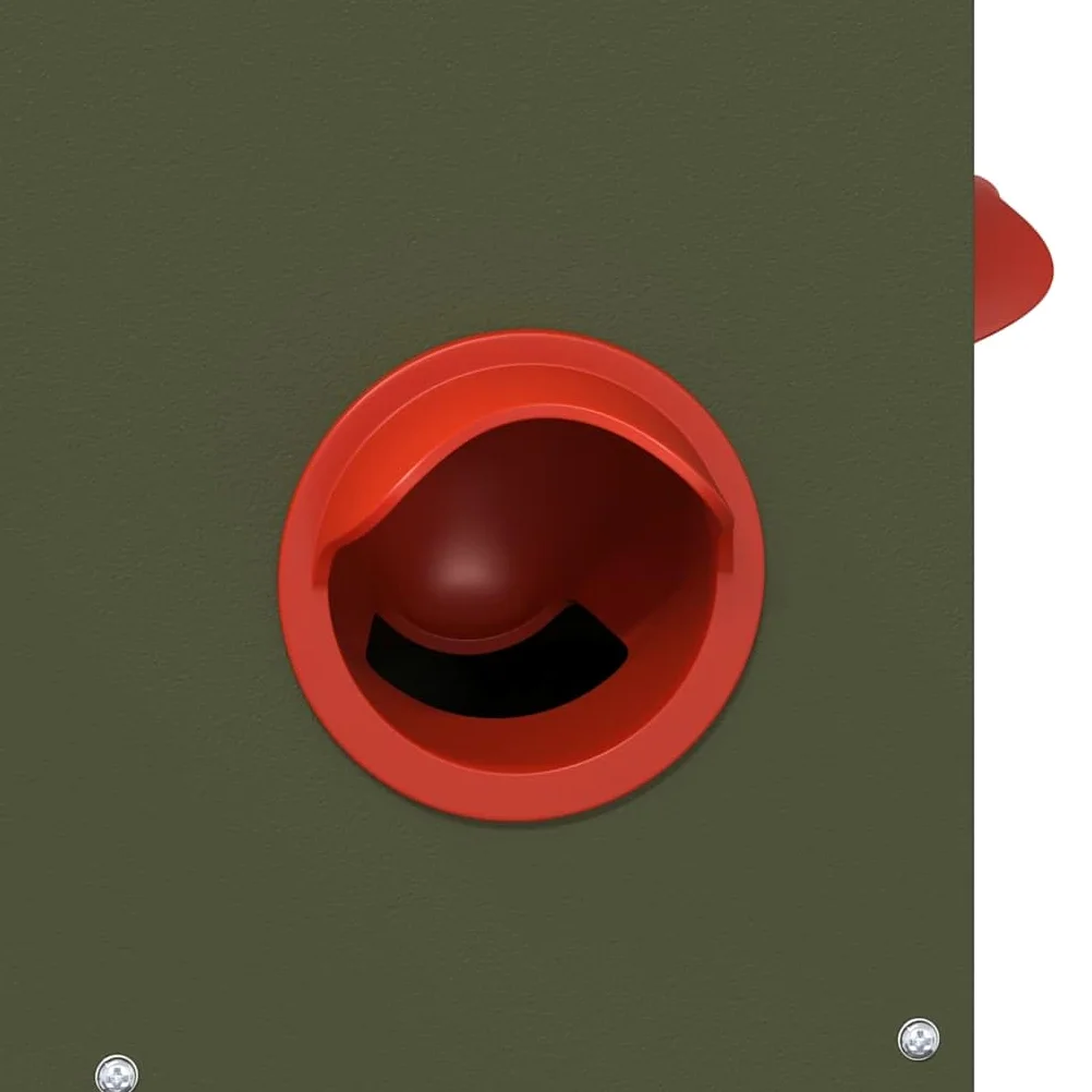 Comedero para gallinas de acero verde oliva 60,5 x 29 x 51 cm, diseño moderno para exterior e interior, fácil acceso a la comida con gran espacio de almacenamiento, resistente a los