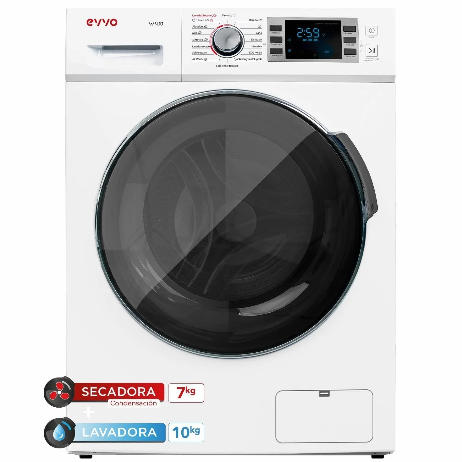 EVVO Lavadora-Secadora 4.10e 10 kg 7 kg 16 Programas Blanco