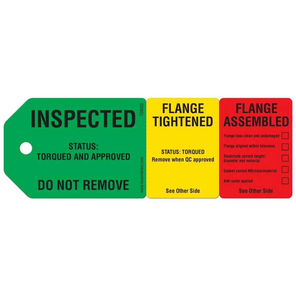INCOM Manufacturing - Etiquetas de brida de 3 etapas, DuraPly®, resistentes para todo tipo de clima, impermeables y resistentes al desgarro, 2.75 x 7.9 pulgadas, paquete de 25, TG8033PT