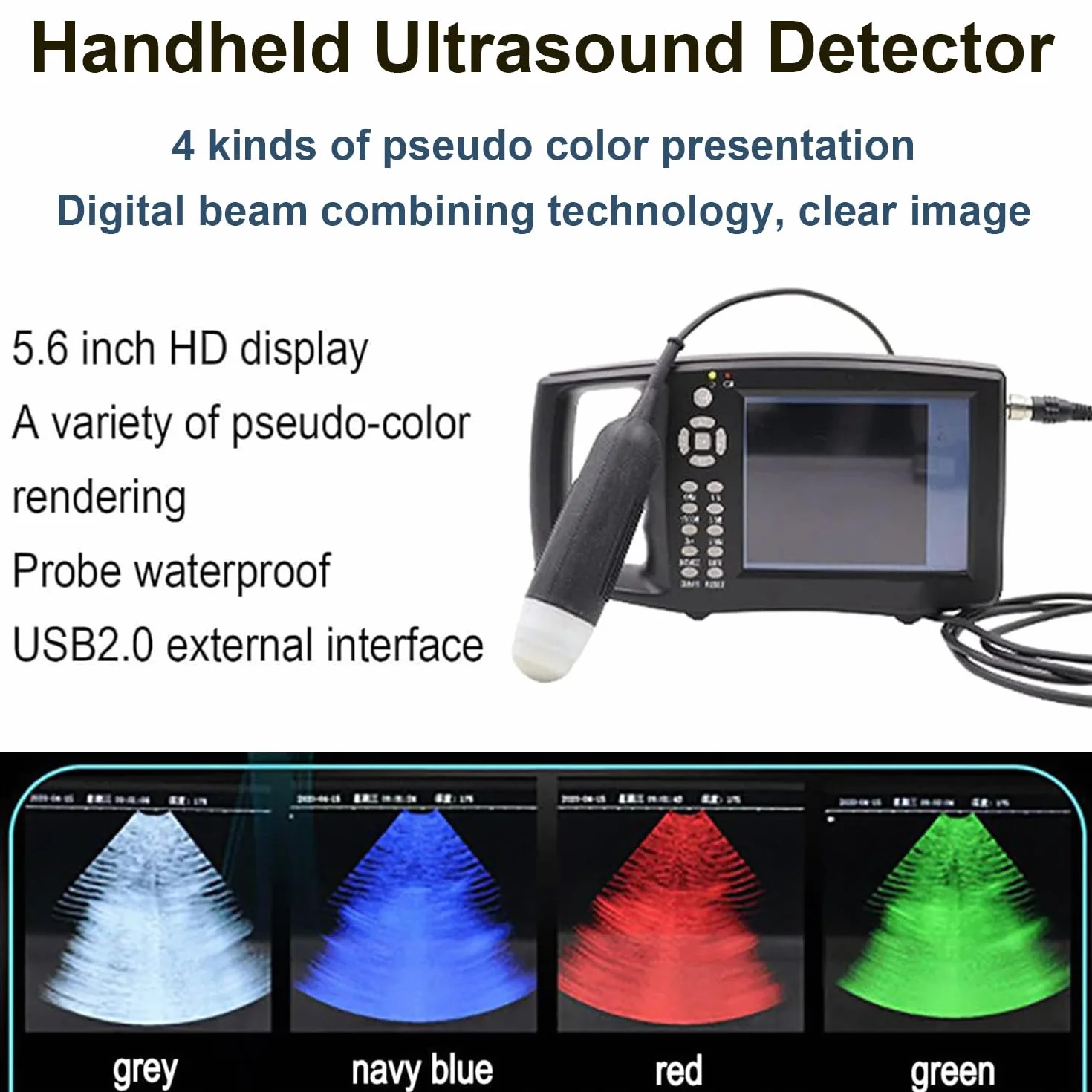 Ecógrafo Veterinario Portátil Para Control De Gestación,Pantalla Lcd De 5.6" - Detector De Ultrasonido Veterinario De Mano Con Sonda 3.5 Mhz - Para Uso En Granjas Y Pequeños Animales