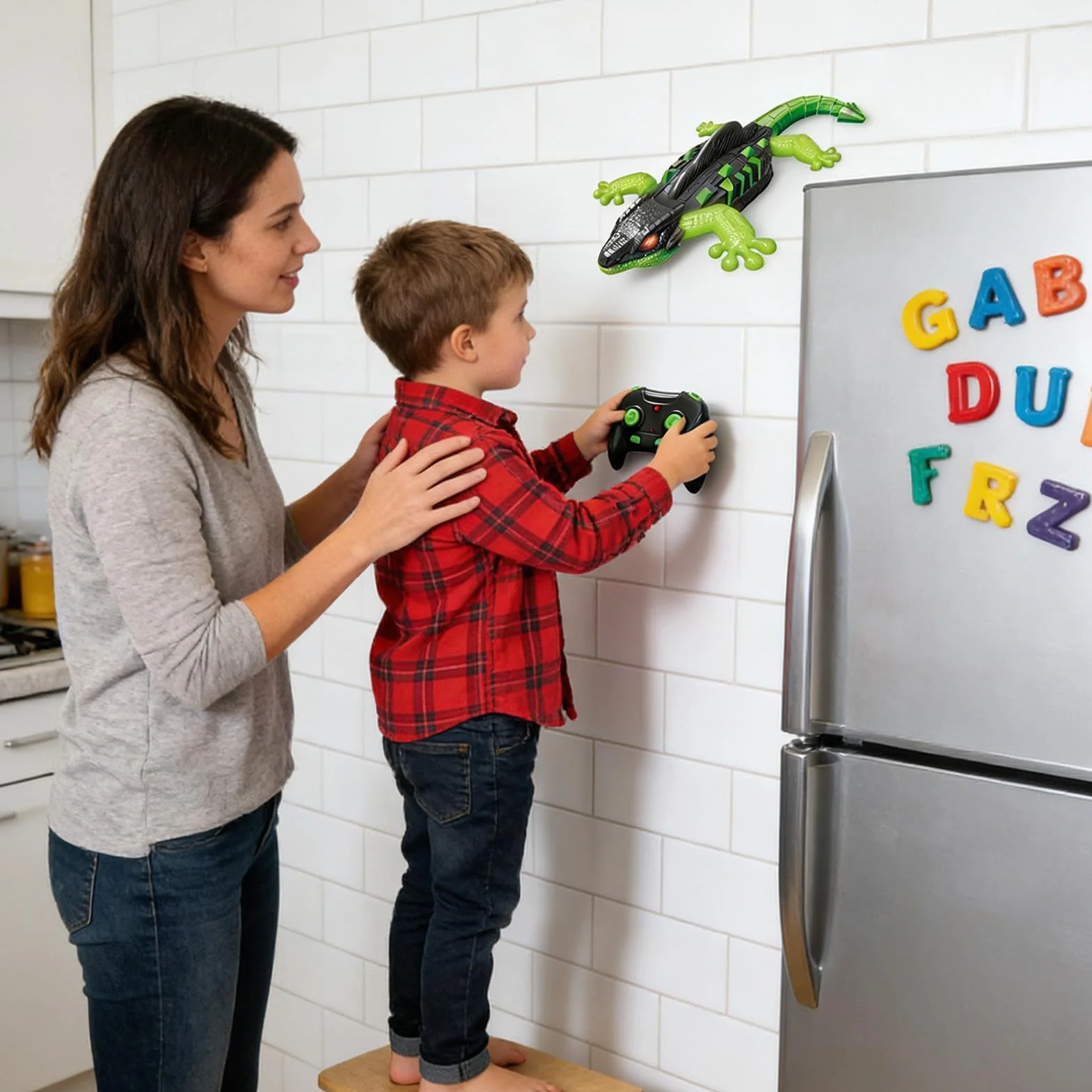 Robot Trepador a Control Remoto con Luz que Camina por Paredes para Relleno de Calcetines de Navidad
