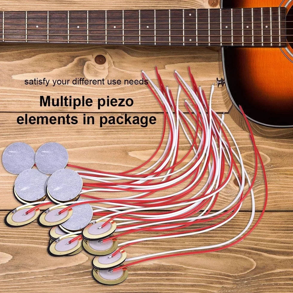Alomejor Disco Piezoeléctrico CE Alta Sensibilidad con Captador de Cable Transductor Micrófono Disparador Timbre(18pcs)