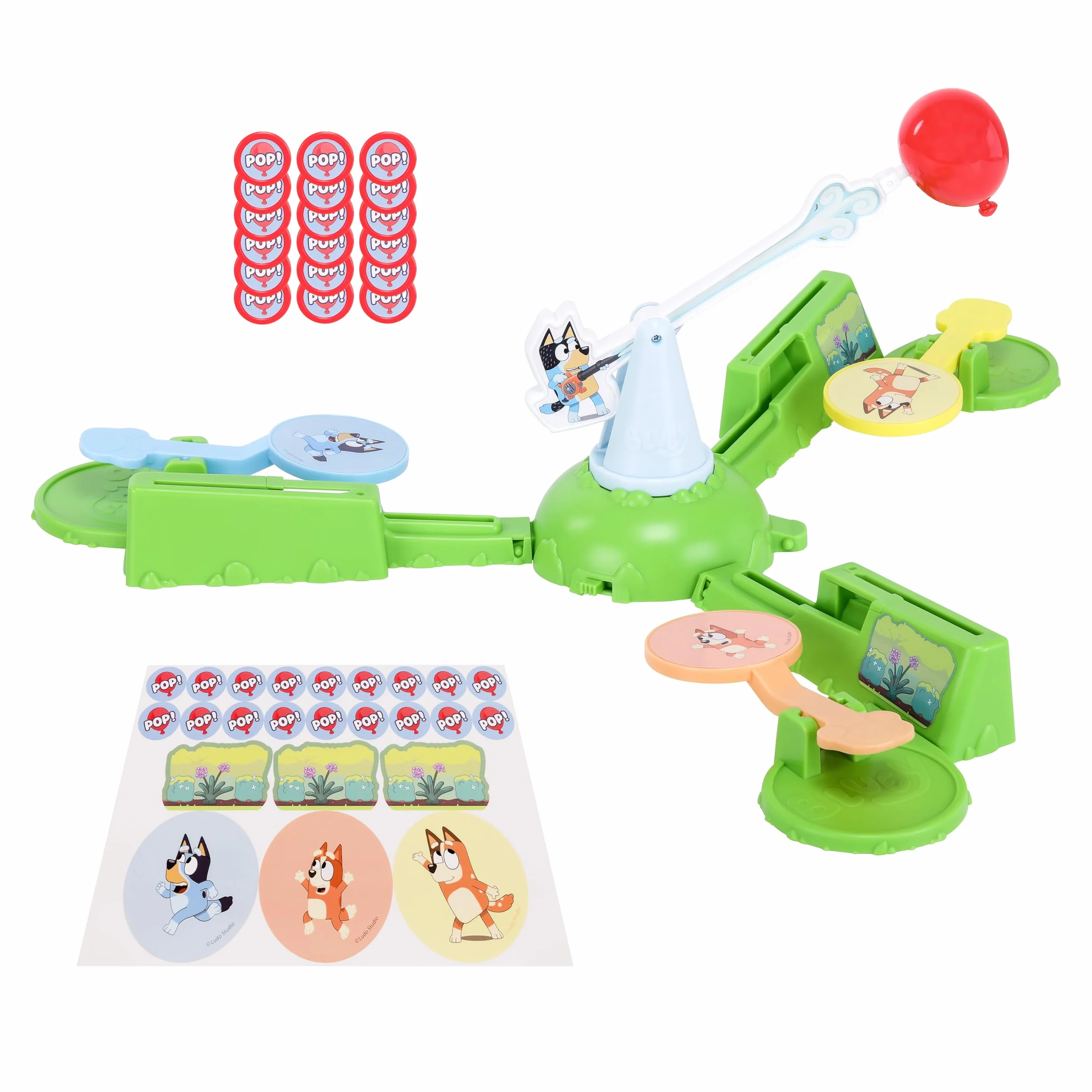 Bluey Juego Que no Toque el Suelo - Globo motorizado con Palas, para 2-3 Jugadores, 4 años+