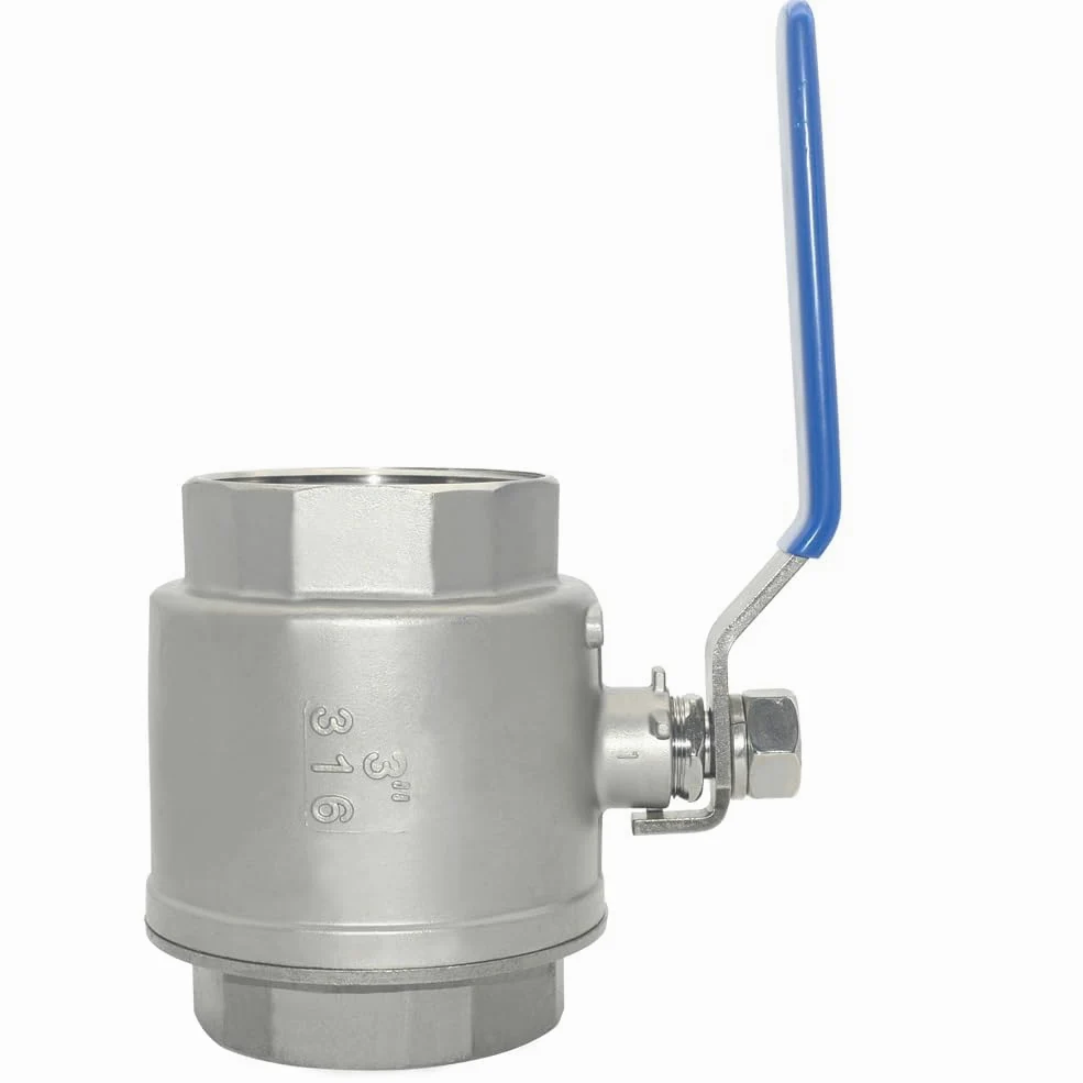 VARMHUS Válvula de bola NPT hembra de acero inoxidable 316 con mango de vinilo WOG1000 (3 pulgadas)