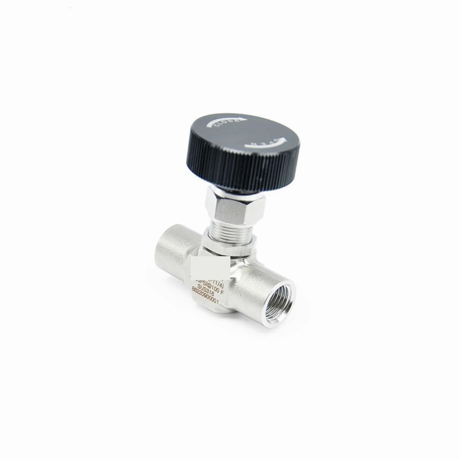Mini válvula de Aguja Aire 3000 PSI, Acero Inoxidable, Gas, NPT Hembra, Encendido/Apagado, 1/8", 1/4", 3/8", 1/2", 3/4"(1/2")