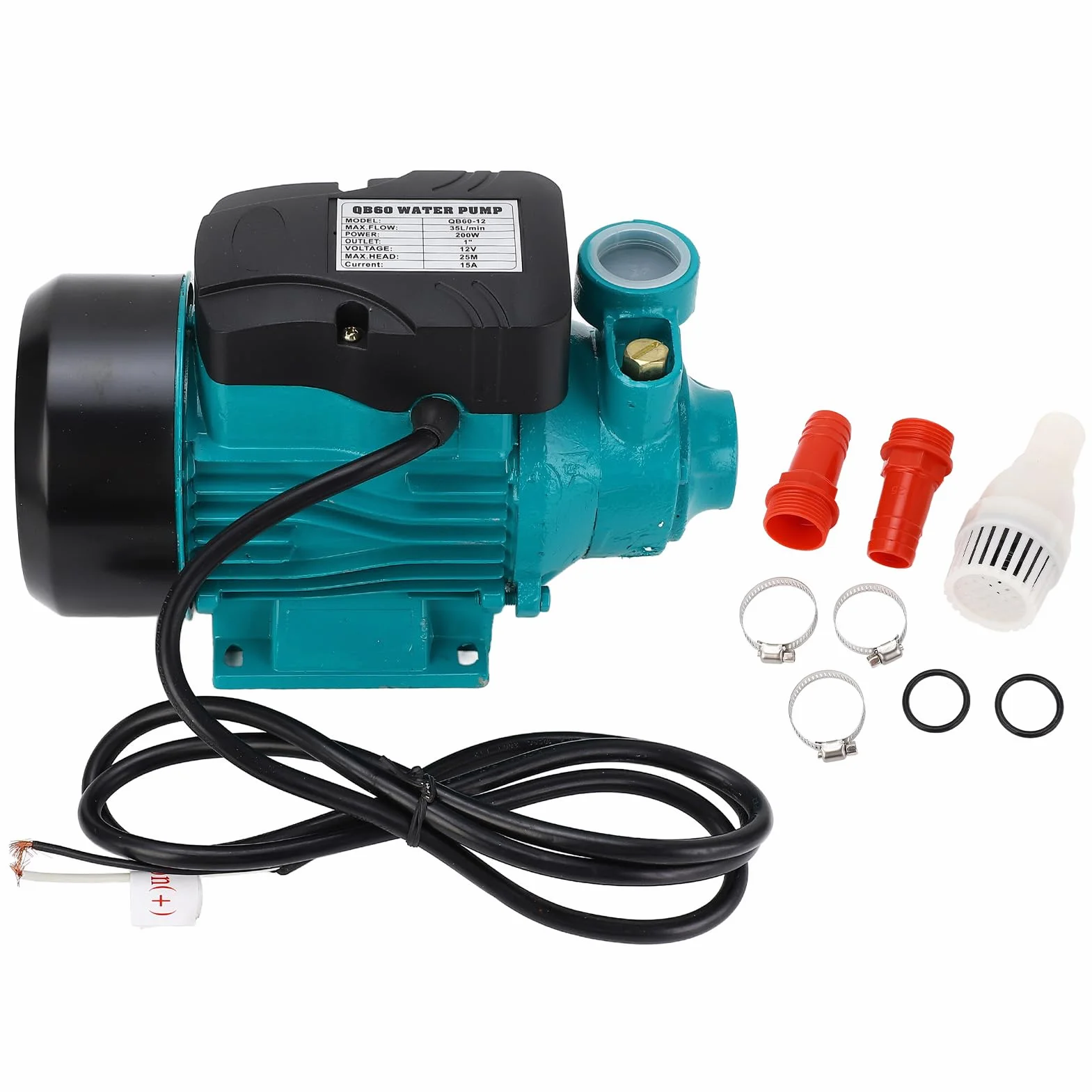 Bomba Agua Transferencia, Bomba Agua Solar 12 V 24 V, Bomba Autocebante 35 L/min 25 M, Bomba Suministro de Agua Solar Silenciosa para Riego por Chorro de Pozos Poco Profundos