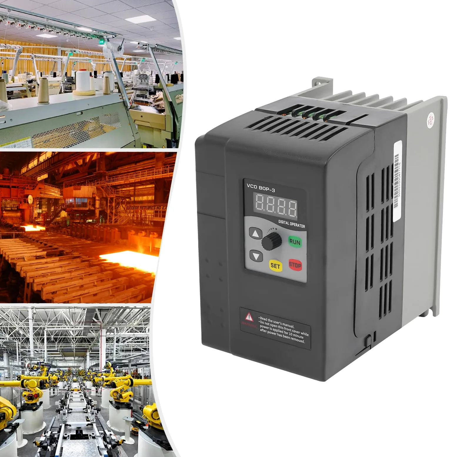 Inversor de frecuencia de 2,2 kW, 3 PH, 380 V, para motor de husillo, regulación de velocidad (entrada de 1 fase y salida de 3 fases), para ventiladores, bombas de agua, máquinas de carpintería