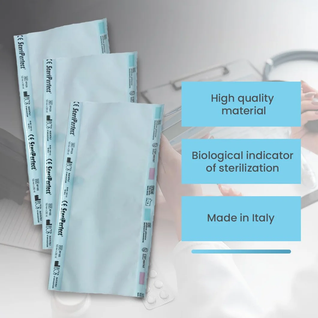 Rollo esterilización autoclave 5,5cm x 200m papel grado médico para herramientas dentales