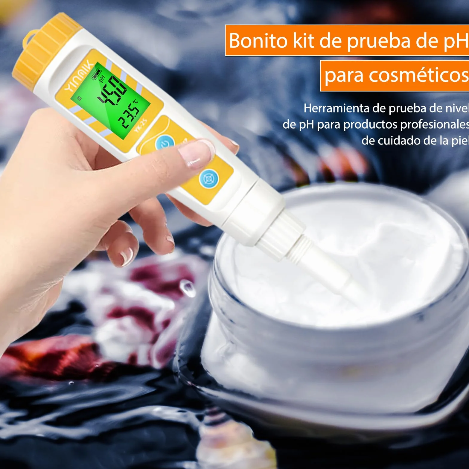 YINMIK Medidor de pH de Alimentos con Sonda Reemplazable, Probador Digital para Masa, Pan, Carne, Queso