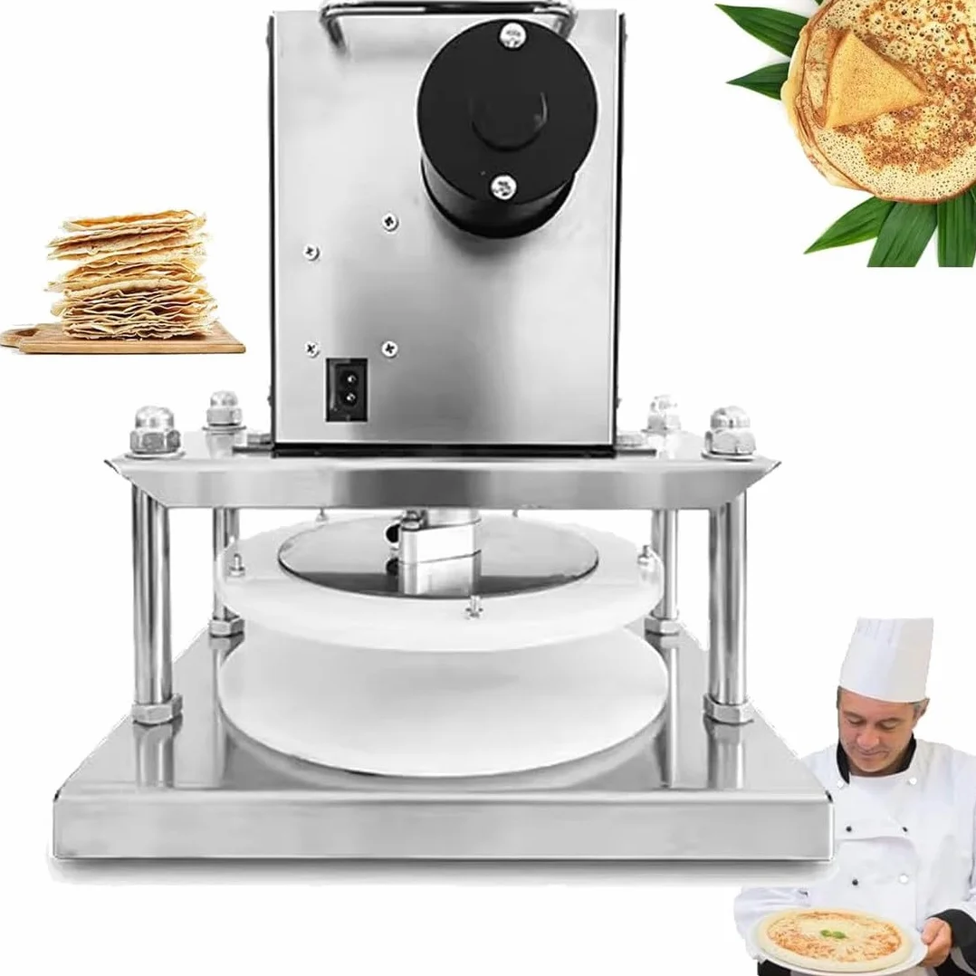 Máquina de Prensa de Masa de Pizza eléctrica 8.6 Pulgadas Mas Masa eléctrica Roller Sheeter Pizza Pizza Pastry Prestry Machine para presionar Pasteles de Mano de Pizza