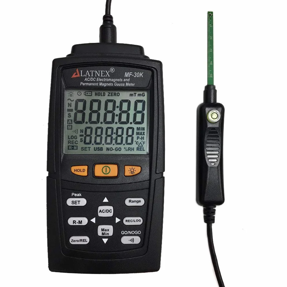 MF-30K AC/DC Gauss medidor con certificado, mide la fuerza de los campos magnéticos y el poste (imán residual, permanente). Medición de nivel de campos electromagnéticos de CA alta integrada <15000G