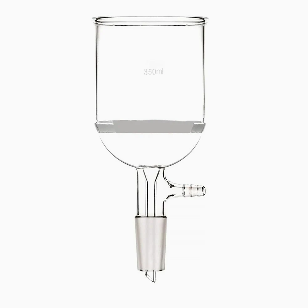 Instrumentos y Equipos de Laboratorio Embudo de vidrio de laboratorio 24/40 de 350 ml con núcleo de succión grueso y adaptador de manguera de vacío(NO6 2um)