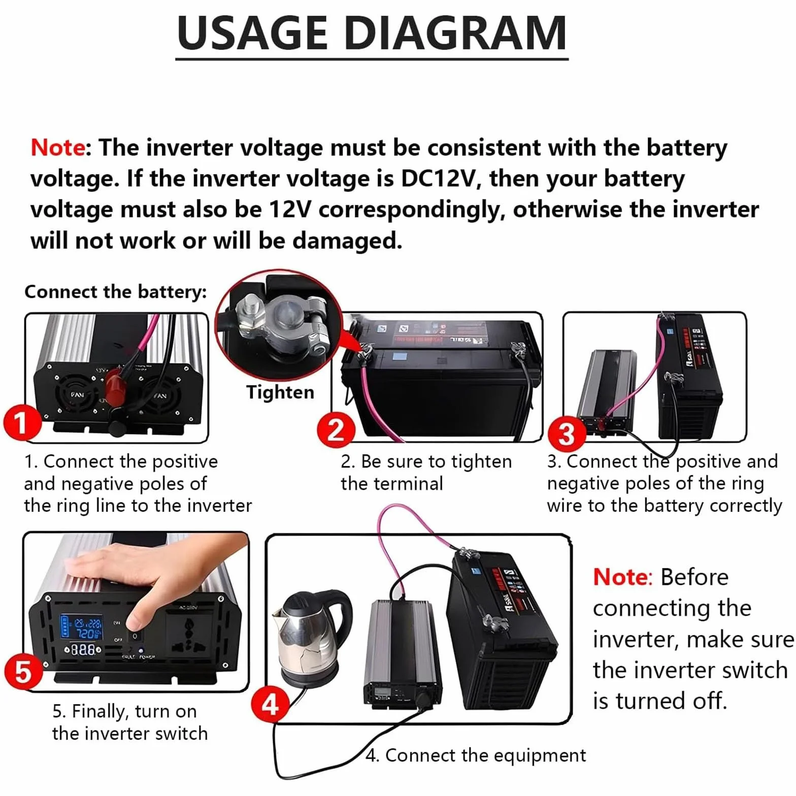 Inversor Onda Sinusoidal Pura 5000W-12000W, Convertidor Solar con Pantalla LCD y De Protección, Salida Estable y Refrigeración Mejorada para Hogar, Coche y Fotovoltaico(10000W,48V)
