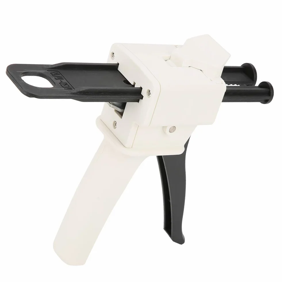 Pistola dispensadora dental Cartucho 1: 1/2: 1 Pistola dispensadora de mezcla de impresión de caucho de silicona Pistola dispensadora de acero inoxidable