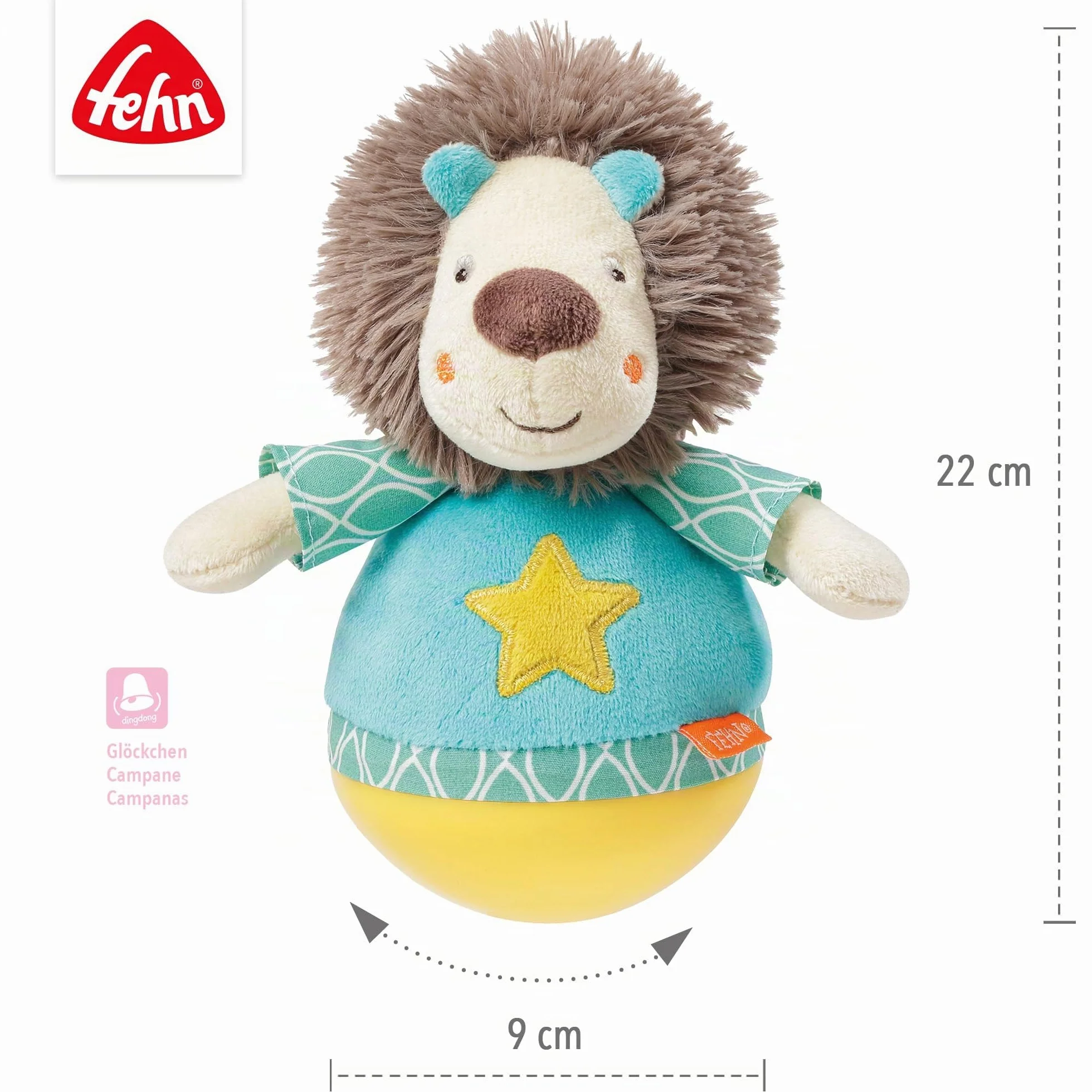 Fehn 066289 Tentetieso León Juguete Agarrar Empujar 18 cm Bebés 0 Meses