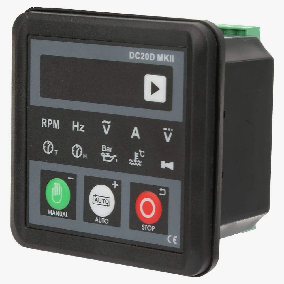Controlador de generador,Módulo de arranque automático de generador electrónico DC20D MKII,panel de control para motor o generador,arranque/parada automáticos,indicación de protección y alarm