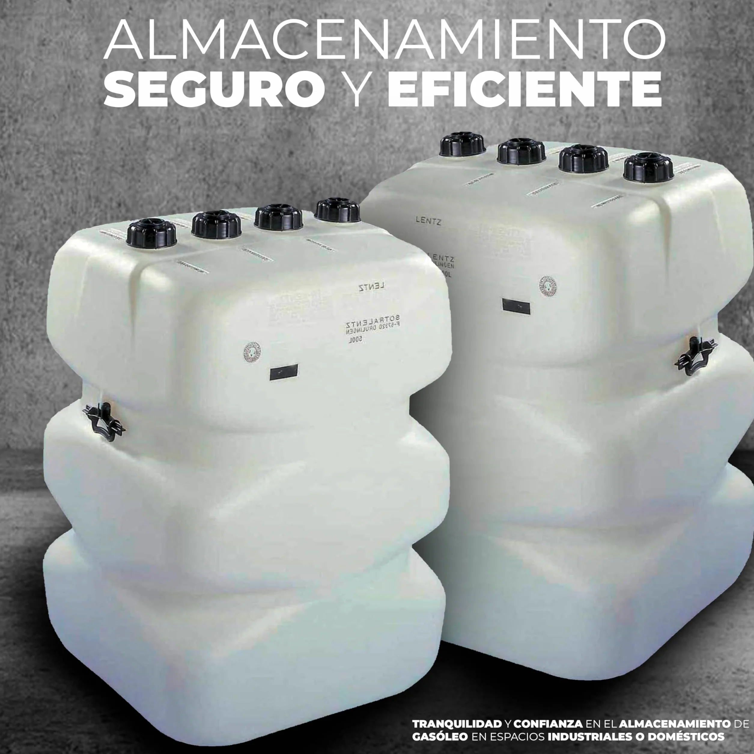 depósito de gasóleo de 500 litros - tanque de gasóleo homologado, polietileno de alta densidad, resistente a la corrosión,apto para uso industrial y doméstico