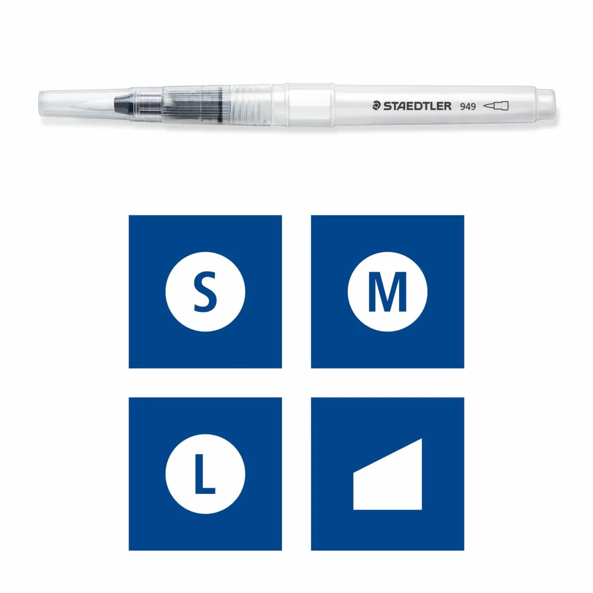 STAEDTLER Design Journey 949-SBK4-CST Water Brush Blíster con Cuatro Pinceles de Agua Blanco