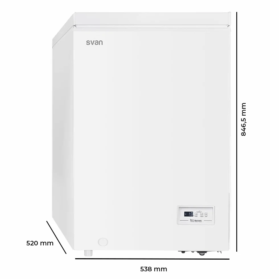 Svan Congelador Horizontal Blanco SCH1001EDC 98 L Dual Cooling 1 Cesta Eficiencia Energética Clase E