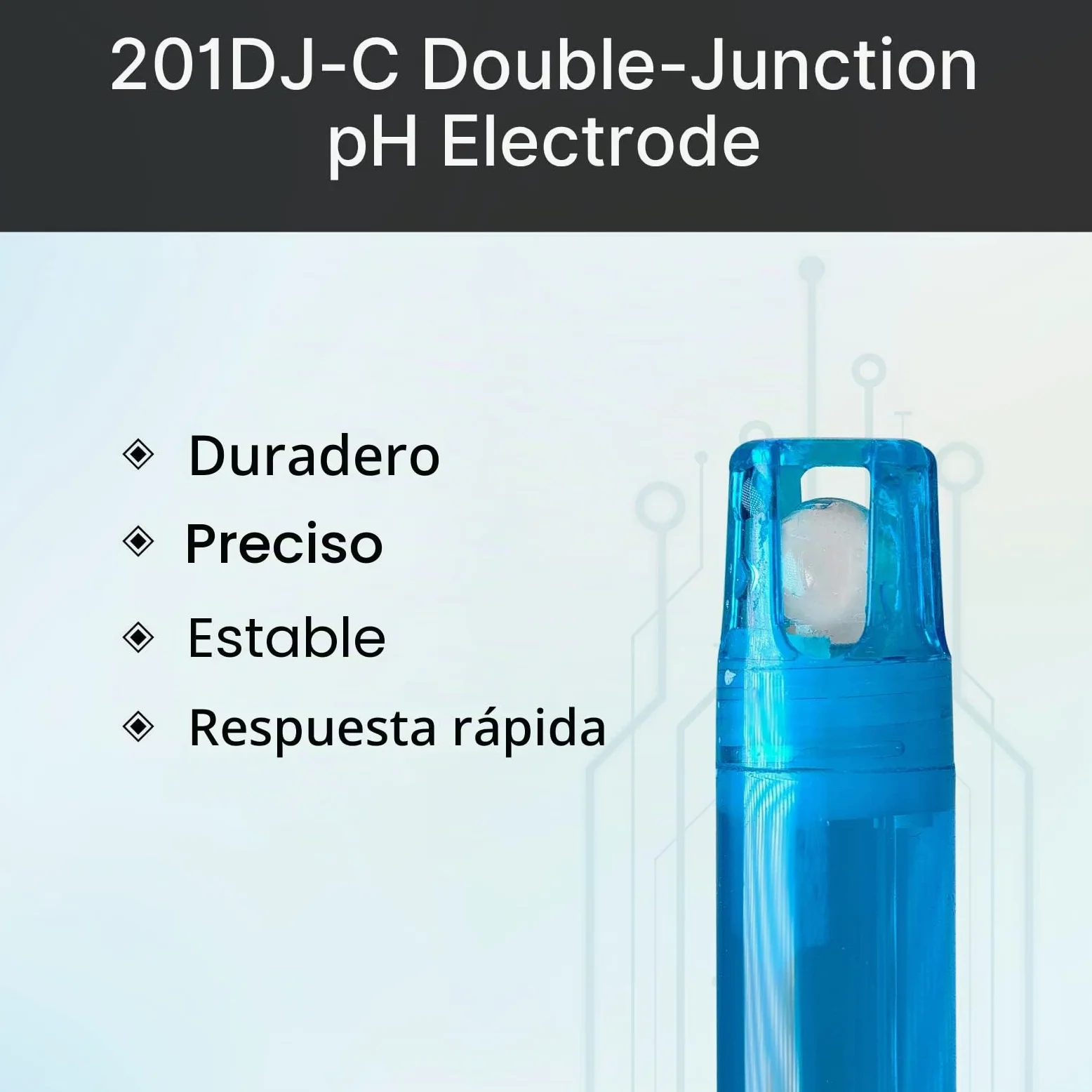Apera Instruments 201DJ-C - Electrodo de pH combinado de doble unión, AI3115