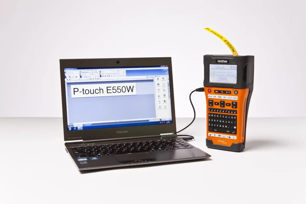 Brother PTE550VWP. Rotuladora electrónica Profesional con conexión PC y WiFi para electricistas e instaladores