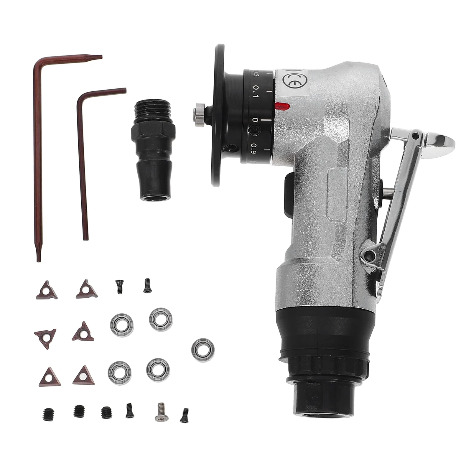 Gatuida Máquina Biseladora Neumática Compacta para Metal con Cuchillas R y C Herramienta Portátil para Desbarbado y Acabado de Bordes Acero Inoxidable y Aluminio Biselado para Tuberías y