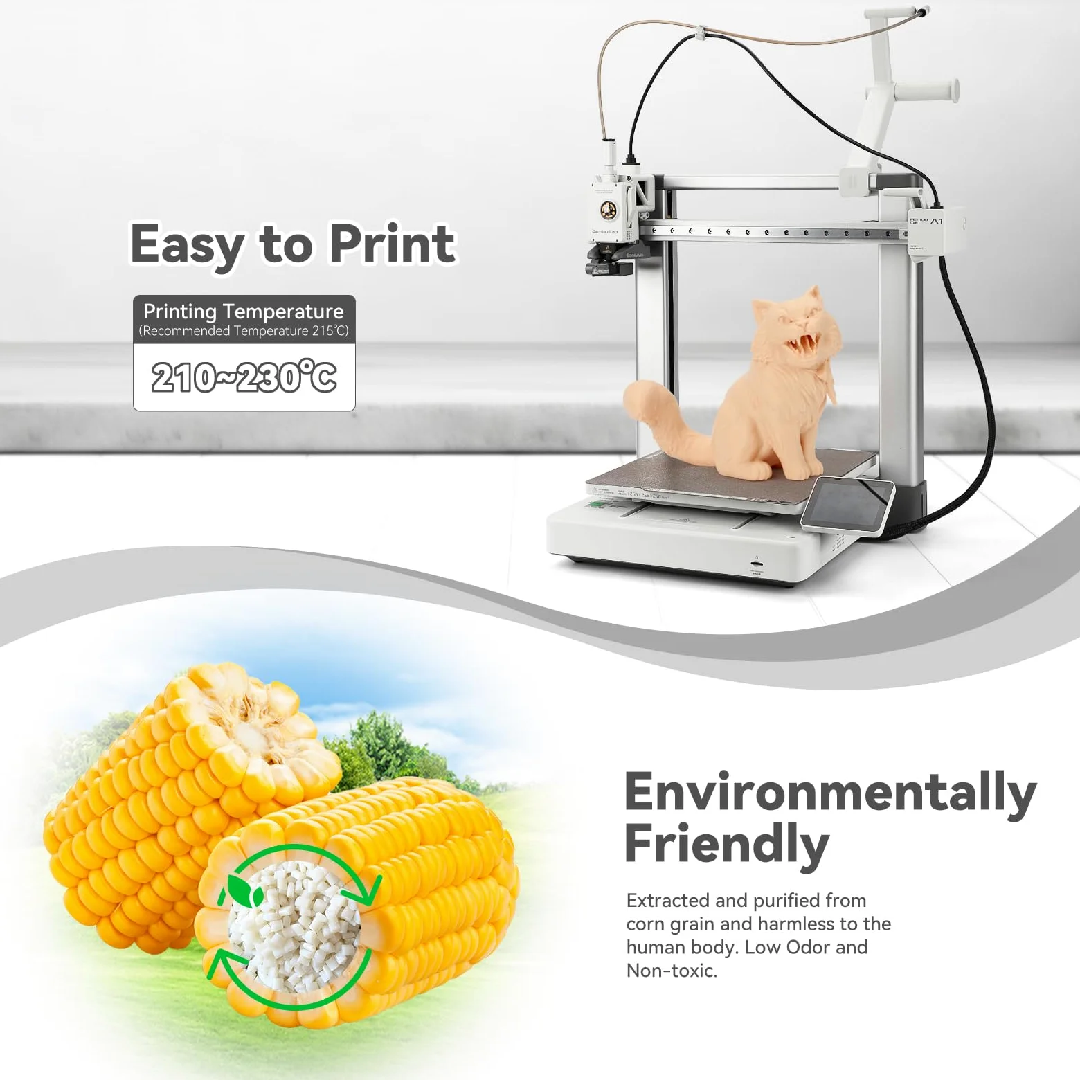 3DHojor Filamento PLA Pro (PLA+) de 1.75 mm, filamento de impresora 3D PLA Plus, carrete de cartón filamento de impresión 3D PLA +, precisión dimensional +/- 0.03 mm, beige, 2.2 libras