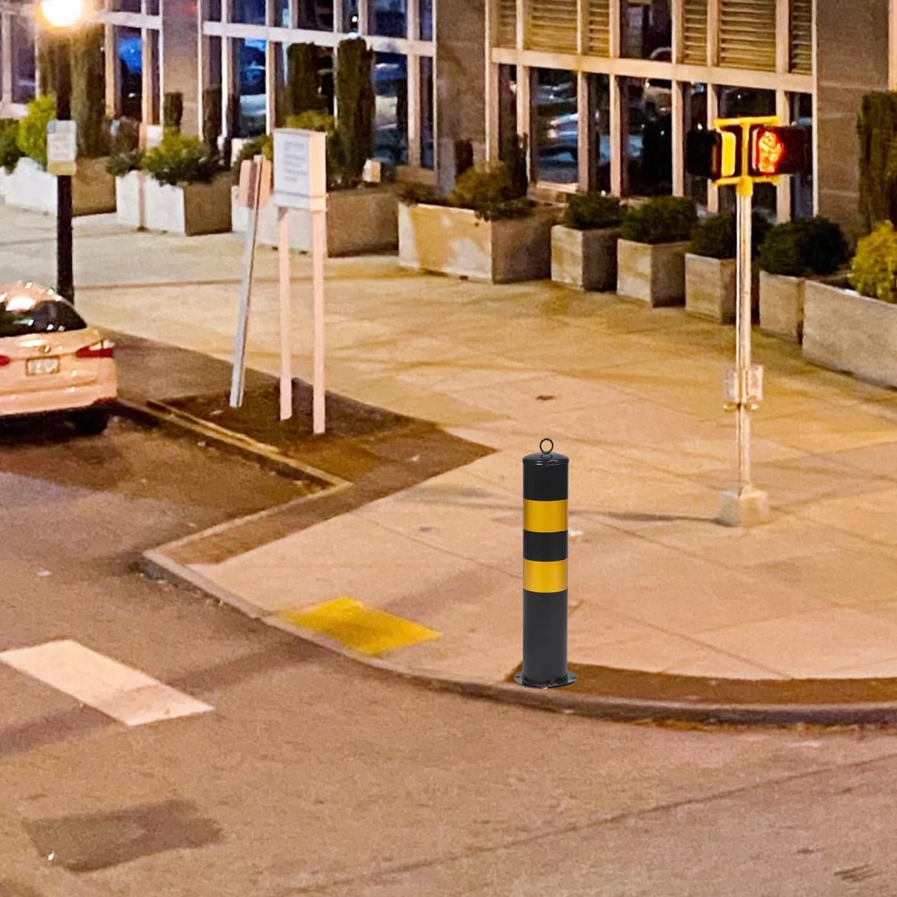 Barrera De Seguridad De Estacionamiento Columna Reflectante Poste Acero Inoxidable