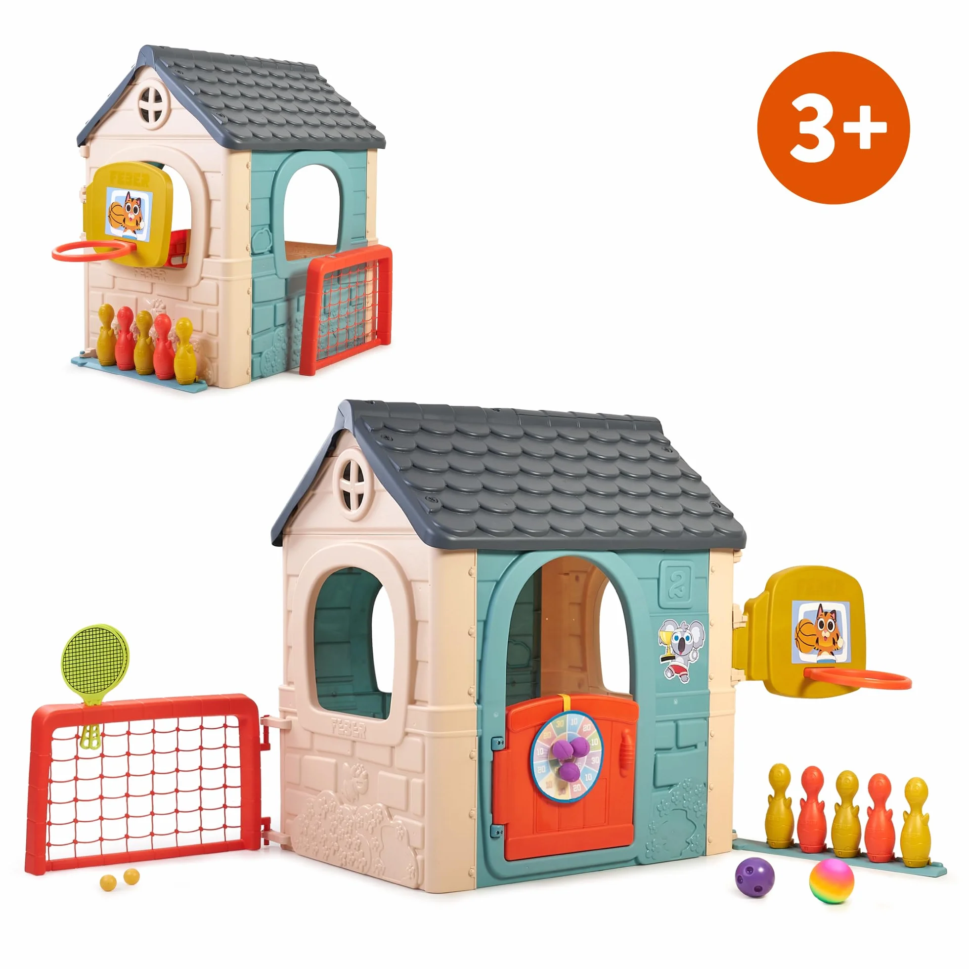 FEBER Casual 6 Activities House Casa con 6 Actividades de Juego Accesorios Incluidos Colores Resistentes a la Luz Solar Montaje Fácil A Partir de 3 años