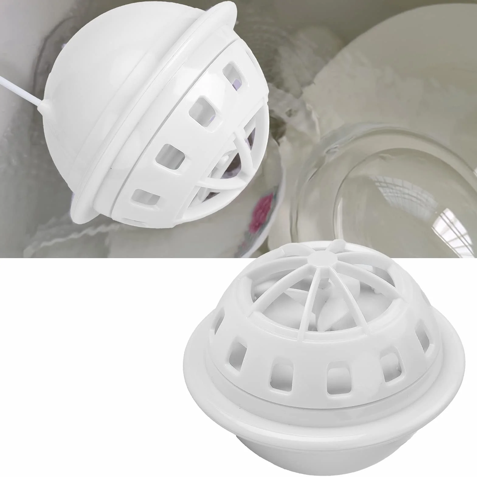Mini Lavavajillas, Lavavajillas Turbo Portátil con Alimentación USB con Apagado Automático de 15 Minutos Super Shock Wave 2 Modos para Cocina Restaurante Hotel ABS (Blanco)