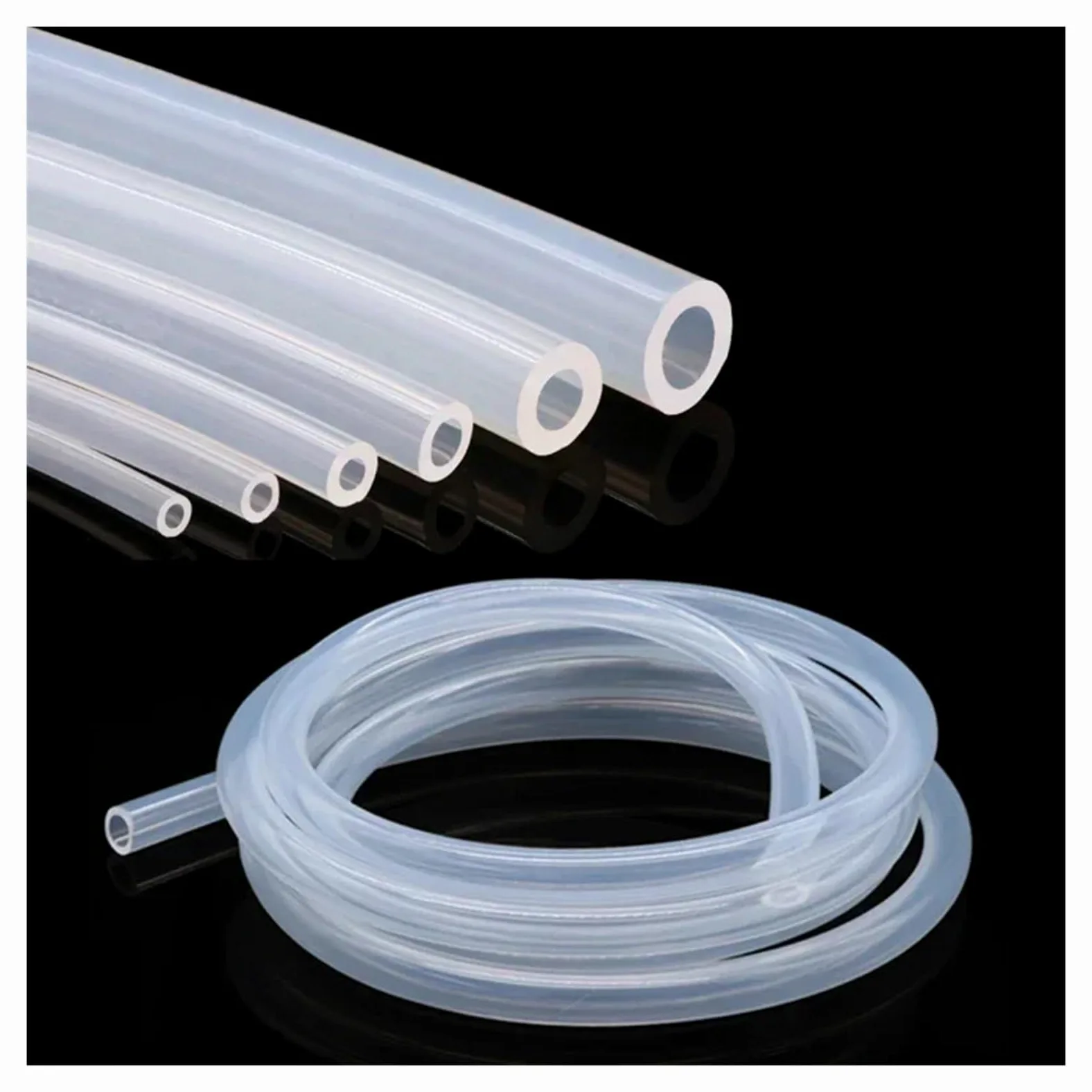 Manguera de silicona transparente de 10 mm, resistente a altas temperaturas, no tóxica, de grado alimenticio, for grifo, acuario, jardín, diámetro de 1 mm a 12 mm.(ID 8mm x OD 12mm)