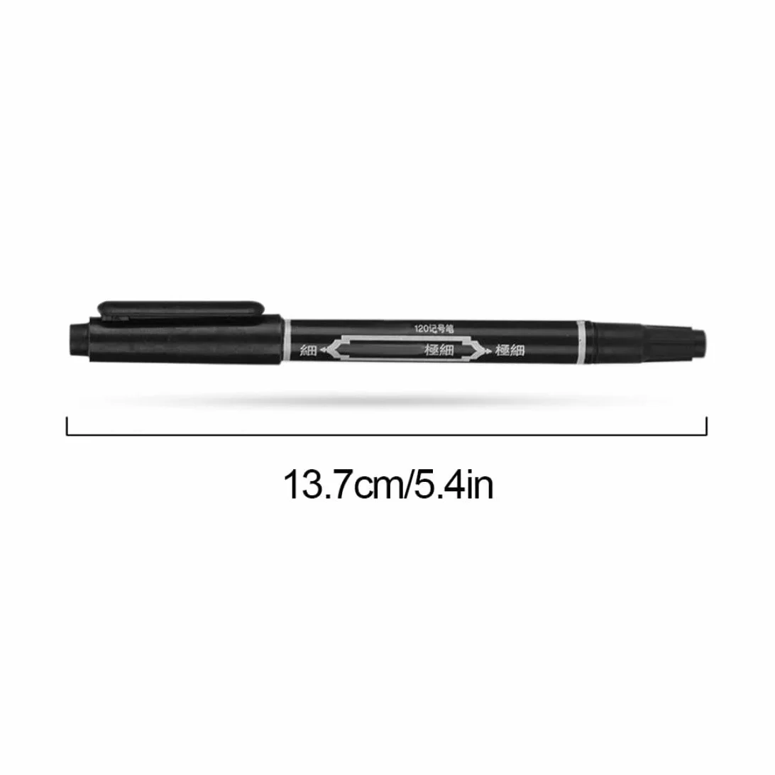 Marcador de Tatuaje Bolígrafo Impermeable Doble Cabeza 3pcs 5.39 Pulgadas
