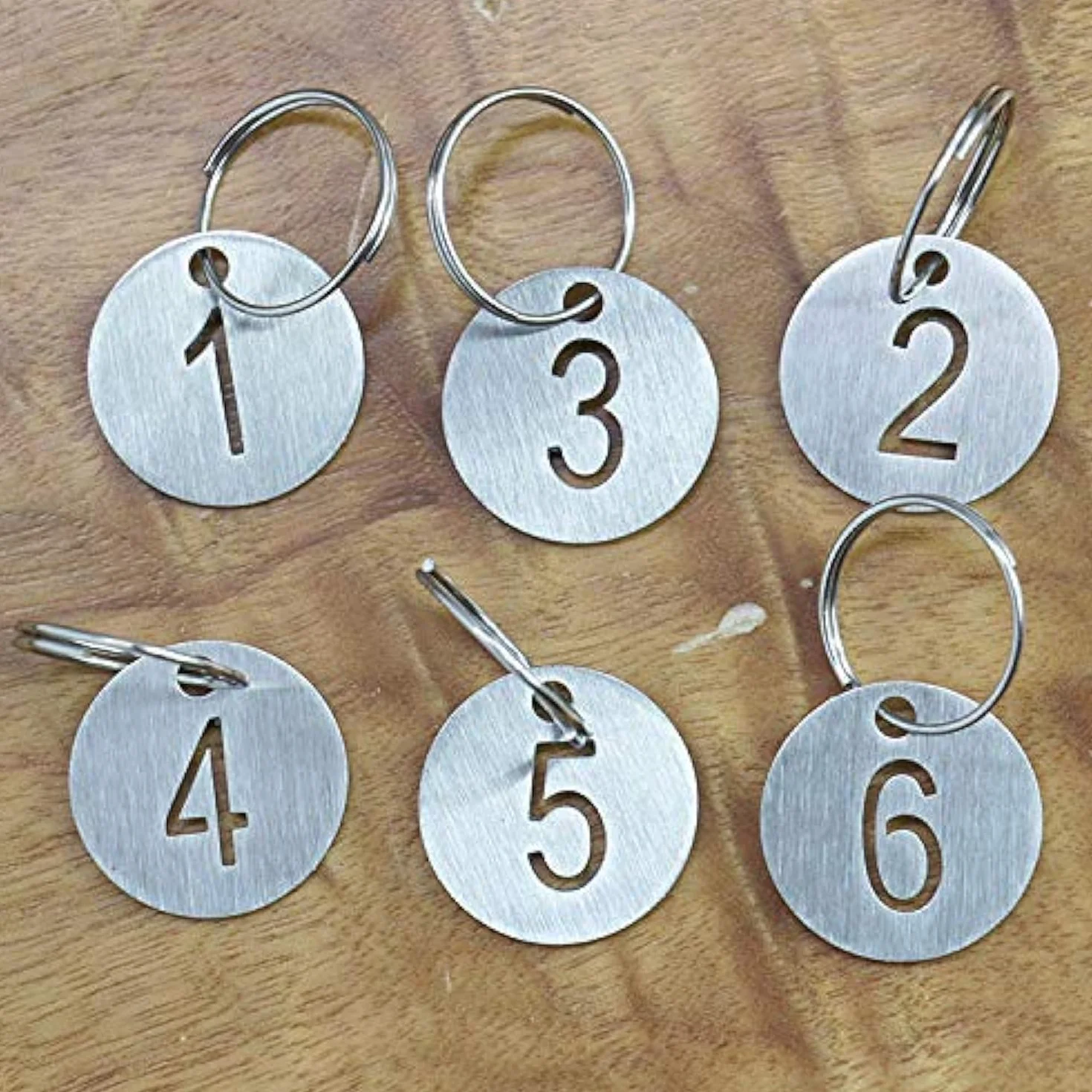 Placas numeradas redondas acero inoxidable 3 cm 1-10