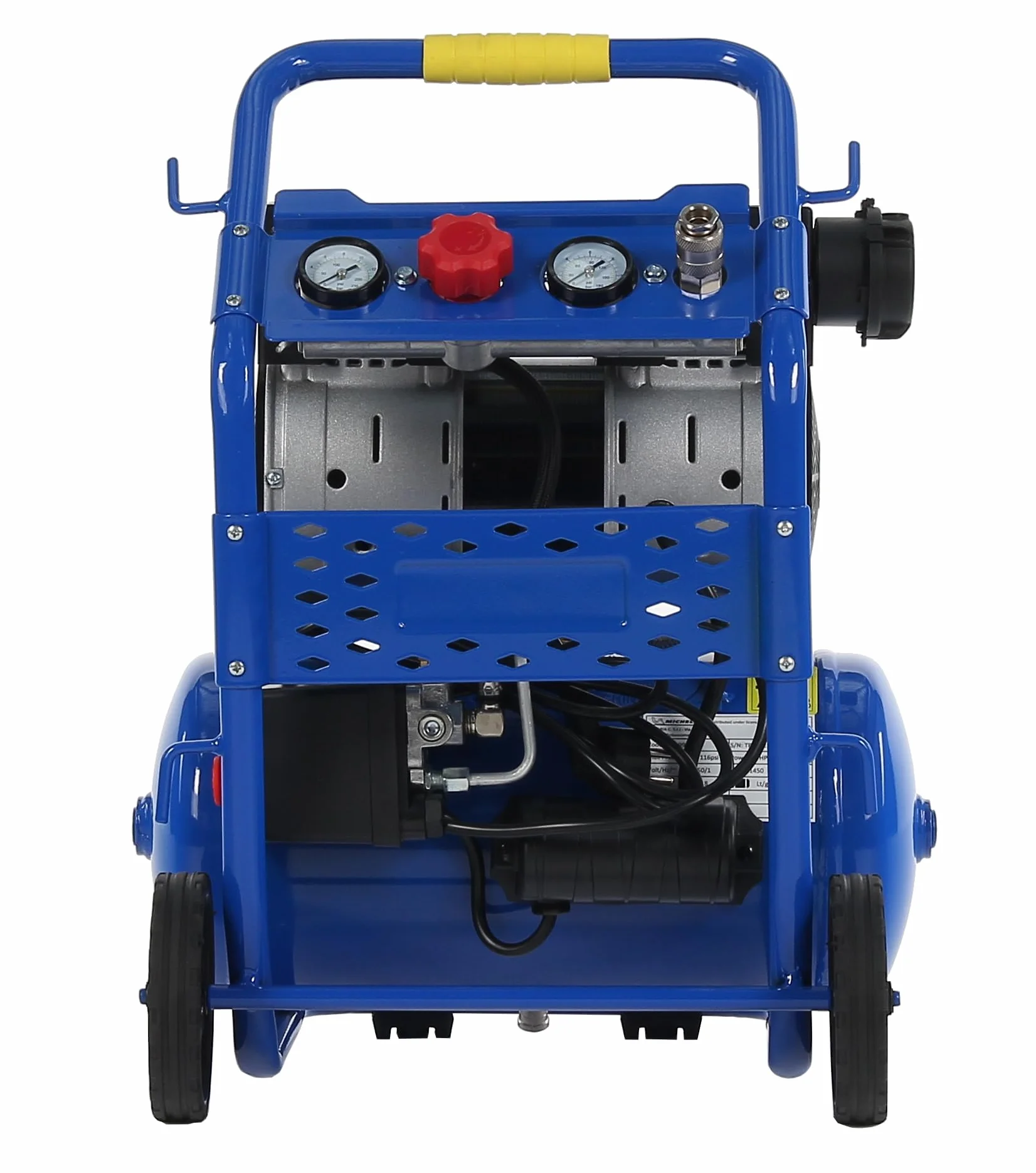 MICHELIN CA-MX10-1 - Compresor Silencioso 10LT 1HP - 59 dB - Capacidad 10 L - Motor de 1 HP - Presión Máx 8 Bar - Caudal 130 l/min - Sin Aceite - Portátil - Carro Ergonómico