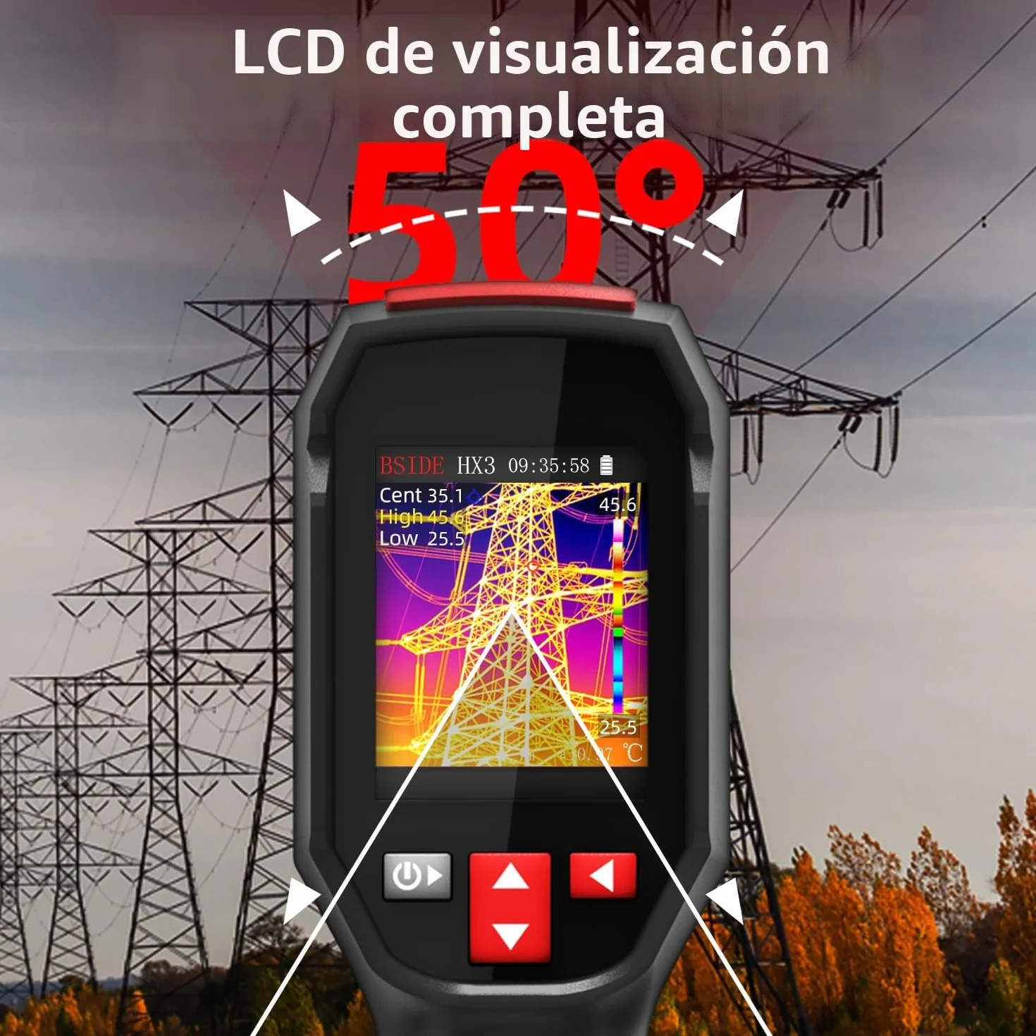 BSIDE HX3 Cámara Térmica 240x240 Resolución Cámara Termográfica Portátil 25Hz Frecuencia de Actualización -20°C-550°C 15 Paletas de Colores para Fugas de Agua HVAC Coche Reparación Electrónica