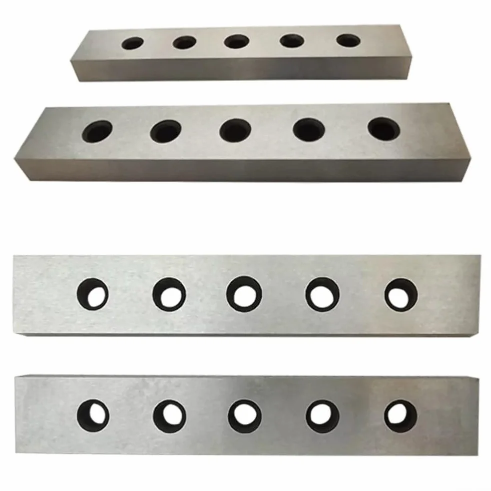 Juego de 4 pares de 4 pares de bloques cuadrados de acero de precisión con agujeros de montaje para diseño de metalurgia