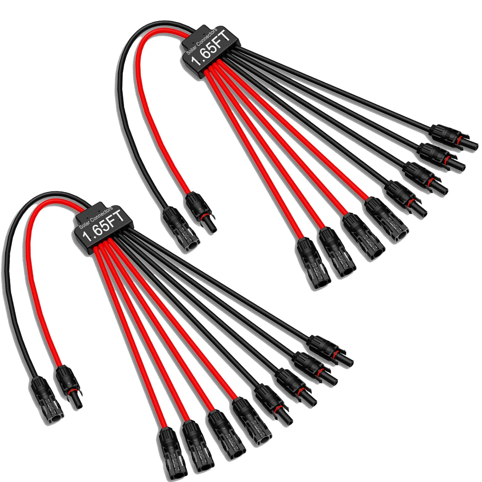 Paquete de 2 conectores solares para paneles solares 2-3-4-6-8, conectores de paneles solares sin herramientas de 10 AWG, divisor de panel solar impermeable, adaptador paralelo de rama de 2 a