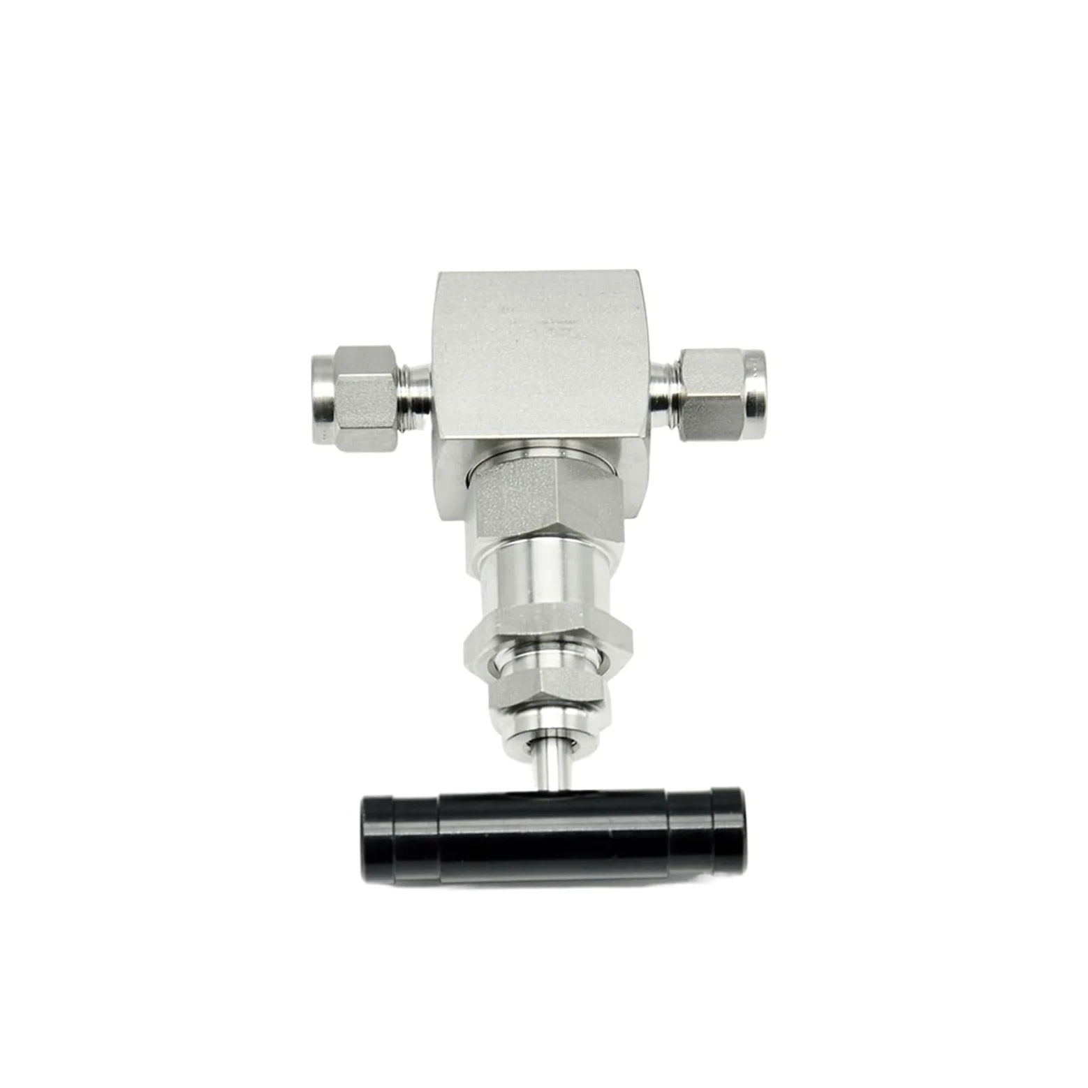 Válvula de aguja Válvula de aguja de acero inoxidable de alta presión, 6000PSI, flujo ajustable de 2 vías for conexión de compresión de gas(1/8")