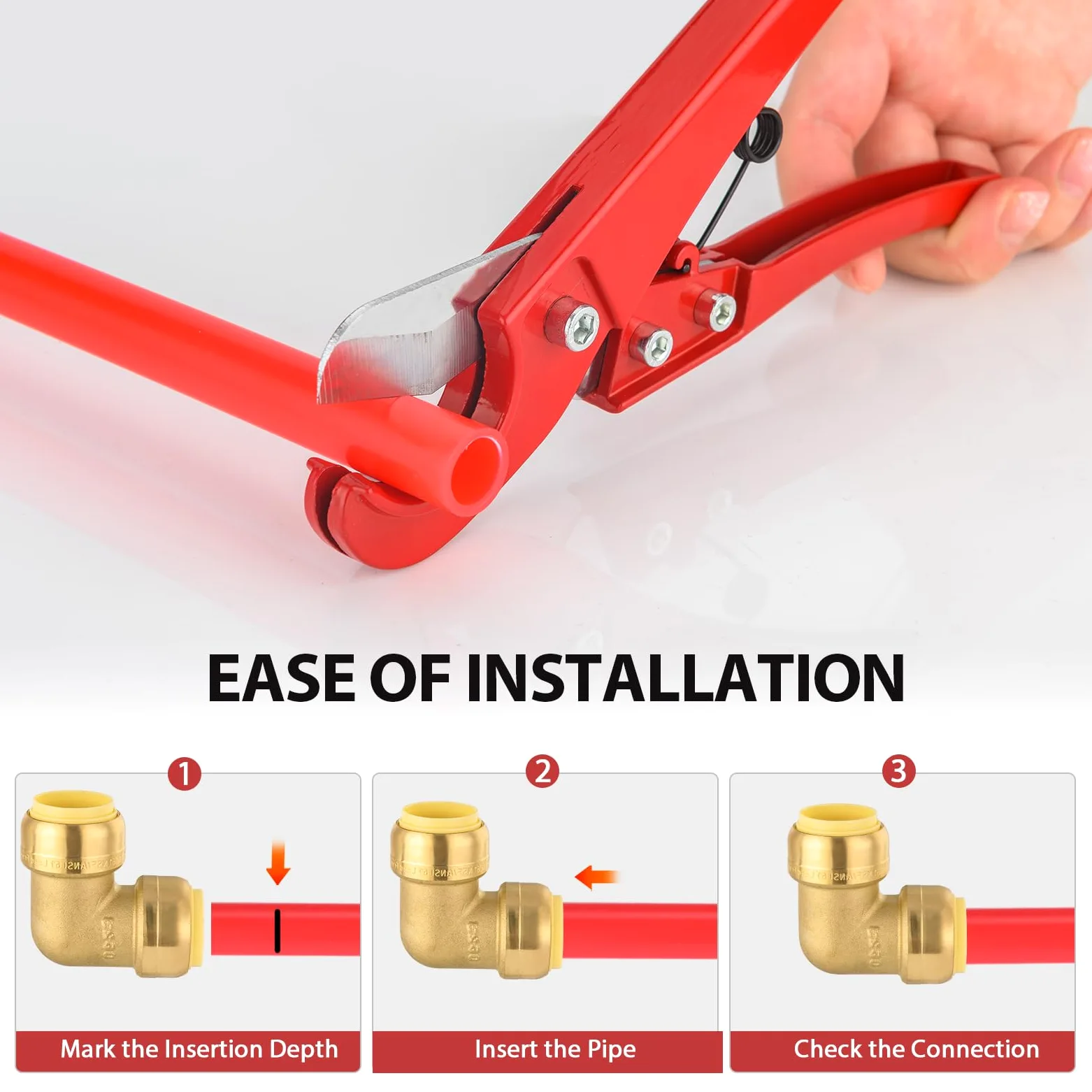 EFIELD - Codo de 90 grados EFIELD de 3/4 pulgadas, accesorios de latón de ajuste a presión para conectar tubos de cobre, PEX, CPVC con clip de desconexión de 1/2 pulgada (12, 3/4 pulgadas)