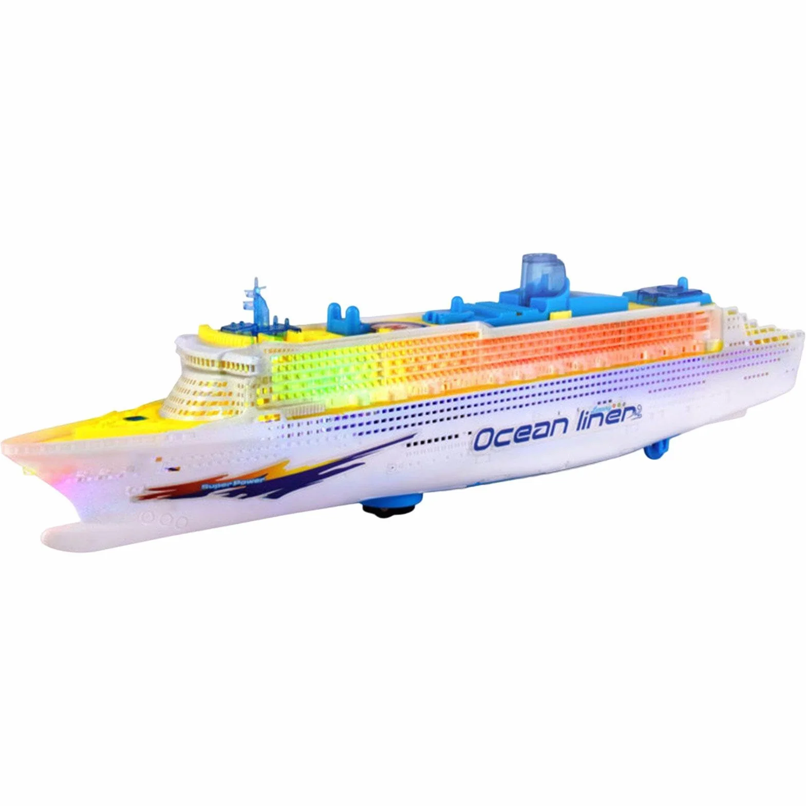 LED Transatlántico Intermitente con Rueda Universal para Niños 3-12 Años - Decoración Náutica y Juguete de Barco