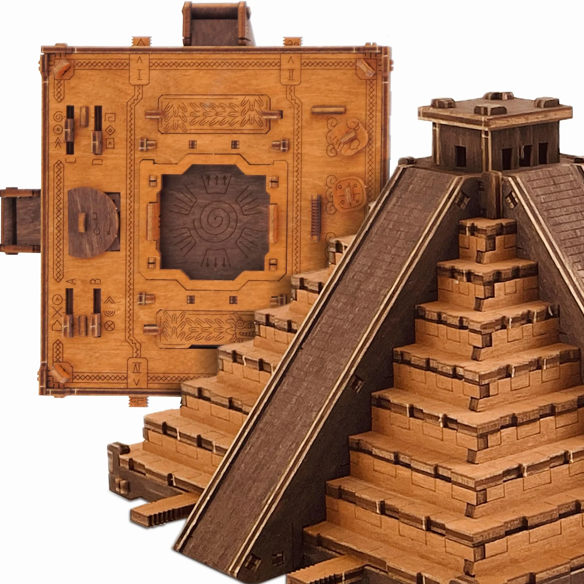 WOODEN.CITY Inca Pyramid Puzzle Box 3D Puzzle for Adults 167 Pieces Laser Cut