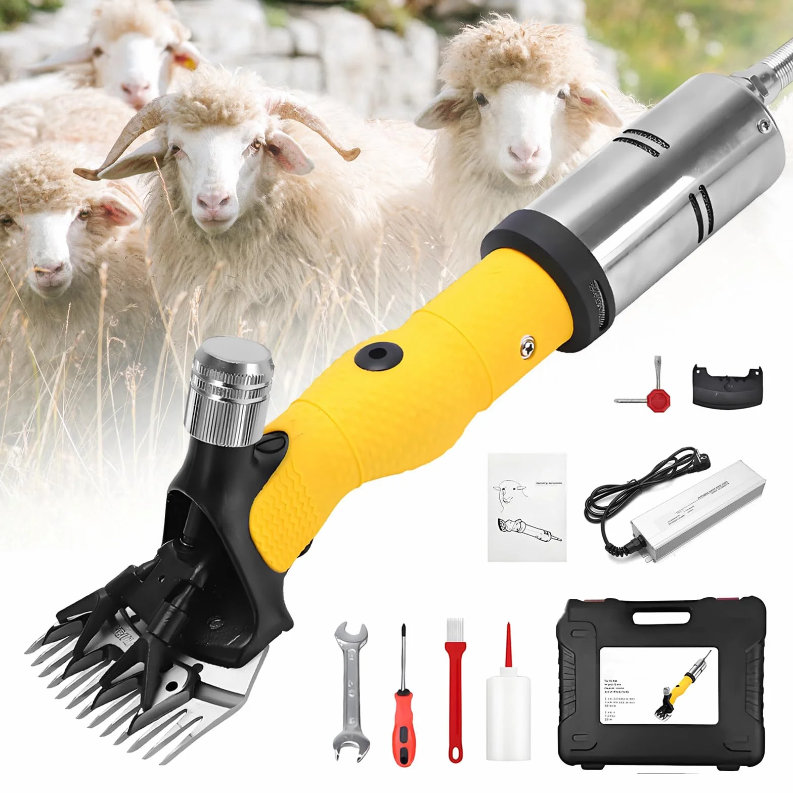 Profesional Esquiladora Ovejas, 850W 2800RPM Cuchilla Recta 13 Dientes Protección Sobrecalentamiento Cable 5M Para Ovejas Alpacas Cabras Eléctrica Potente De Alto Rendimiento