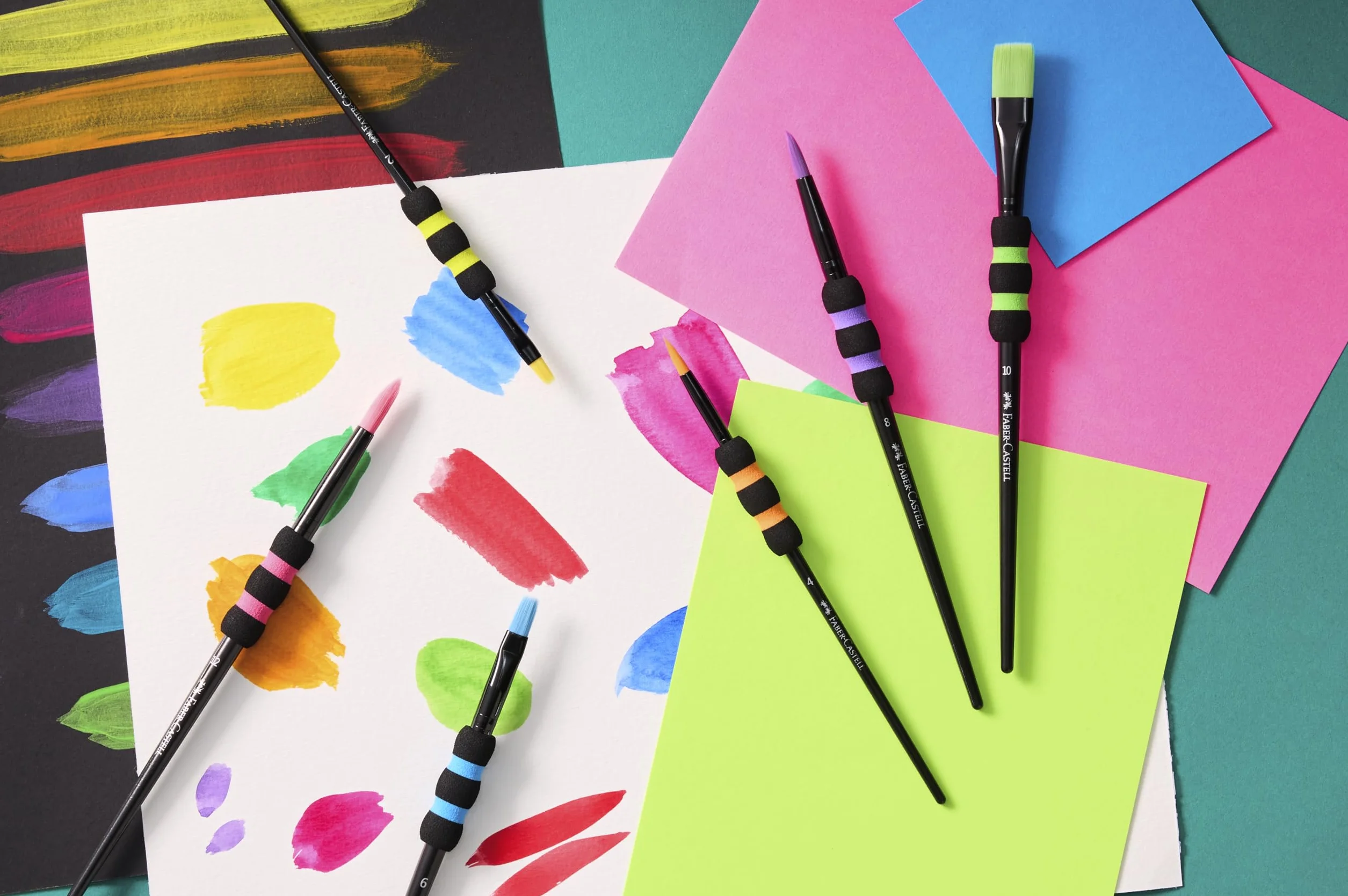 Faber-Castell Set de Pinceles Colegio 6 Unidades Tamaños 2-12 Mango Soft-Touch